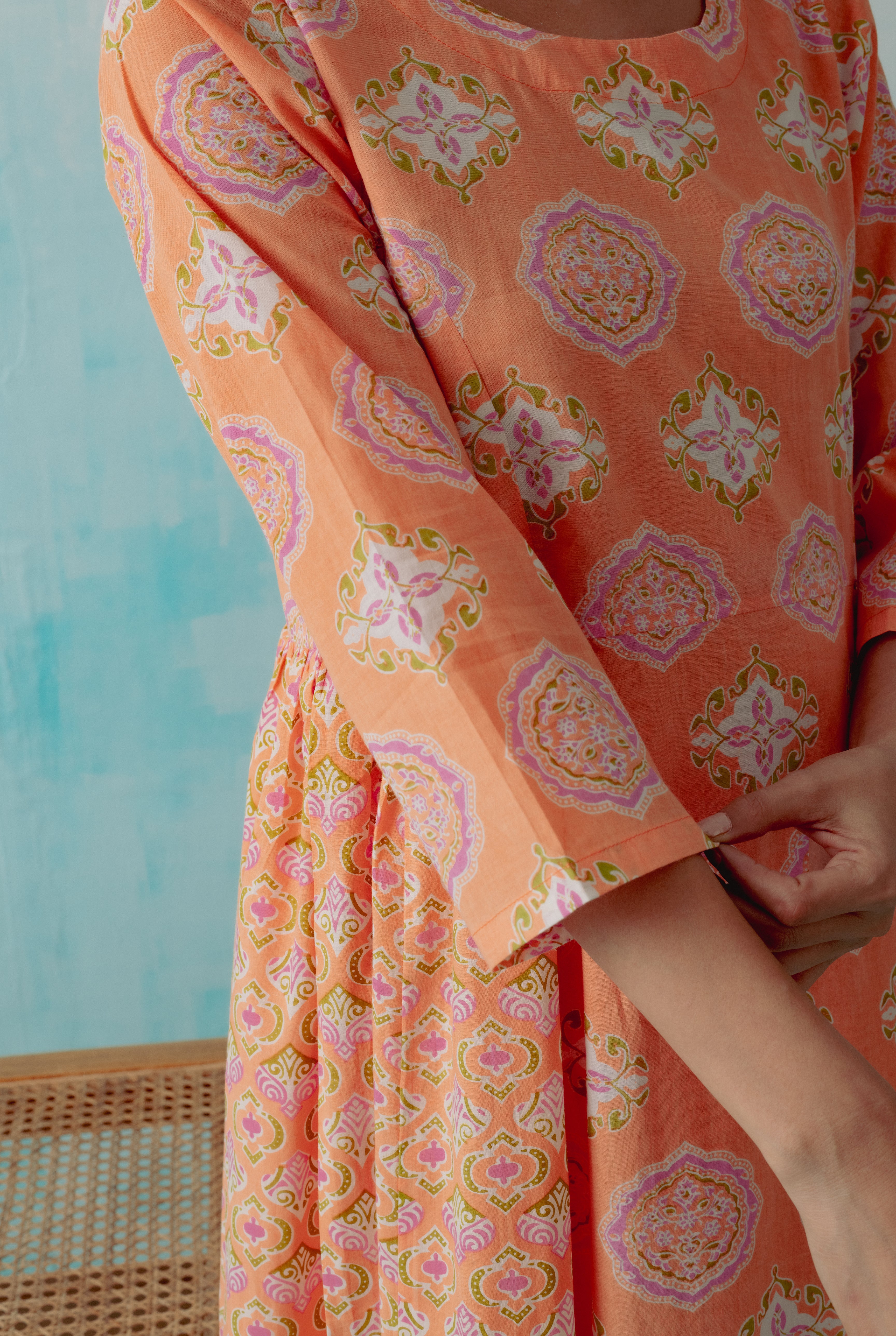 Breezy Kurta Peach ( Set of 2 ) (8344698356011)