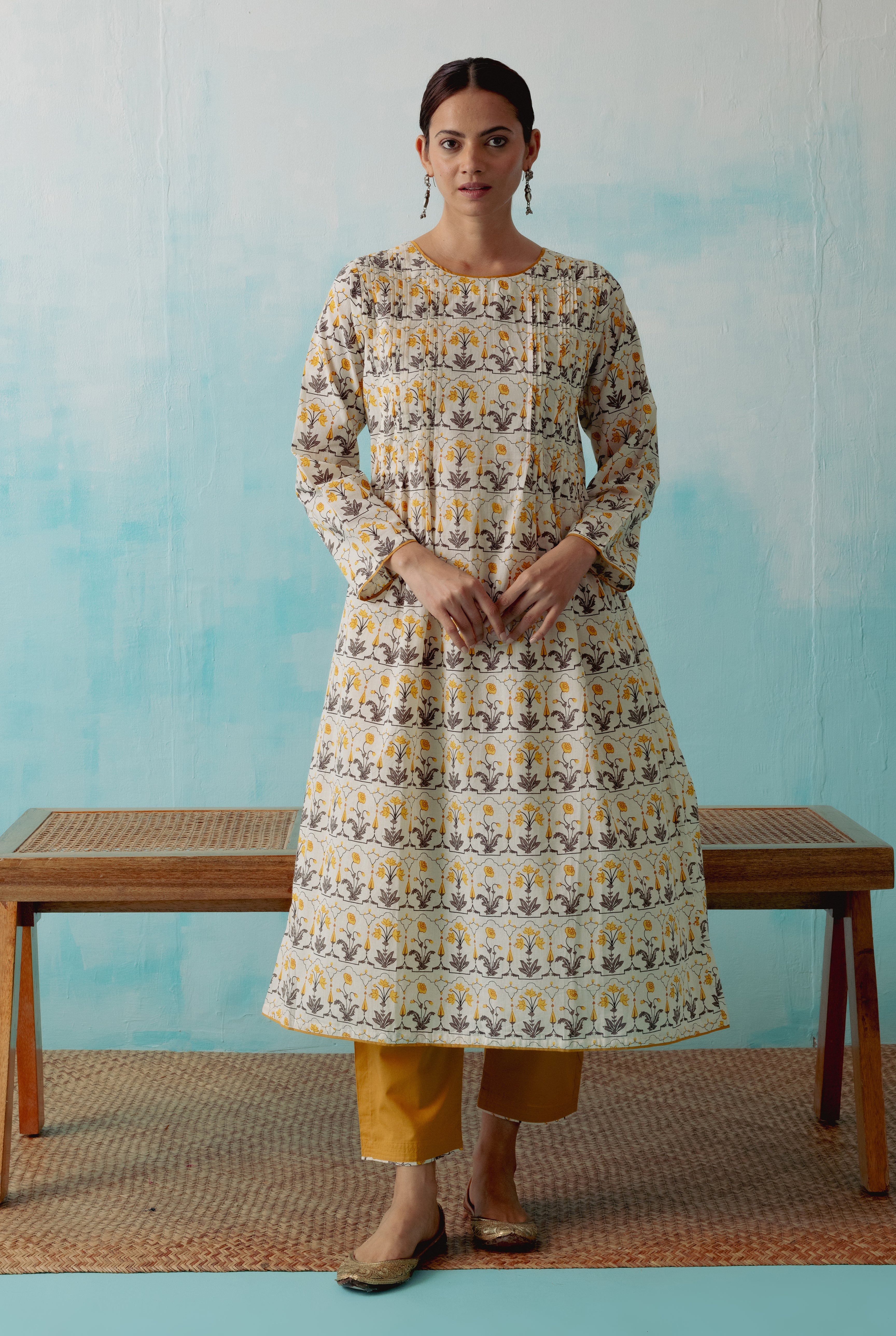 Leah Kurta Cream Yellow ( Set of 2 ) (8344701010219)