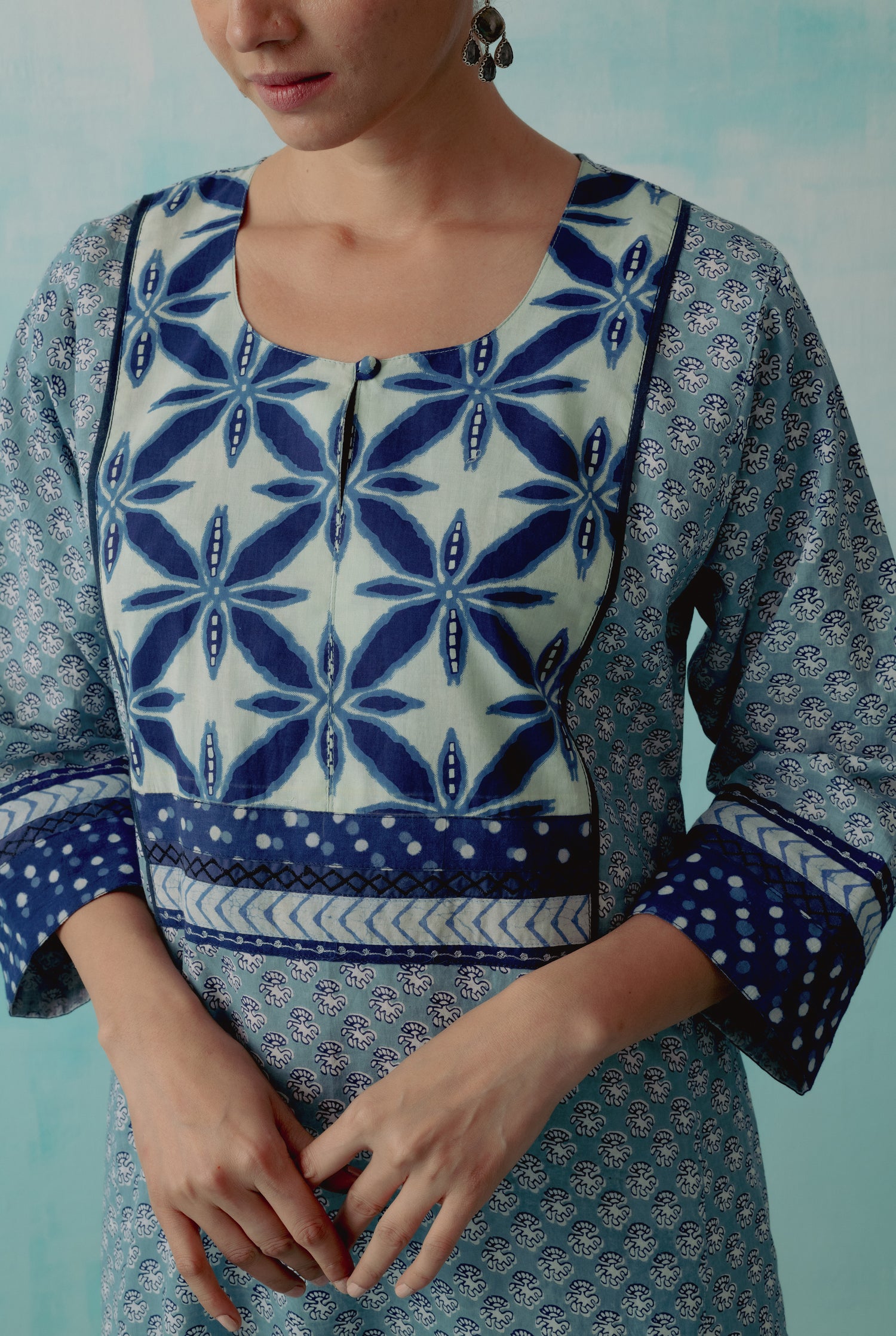 Yoke Caftan Light Blue White (8344543297835)