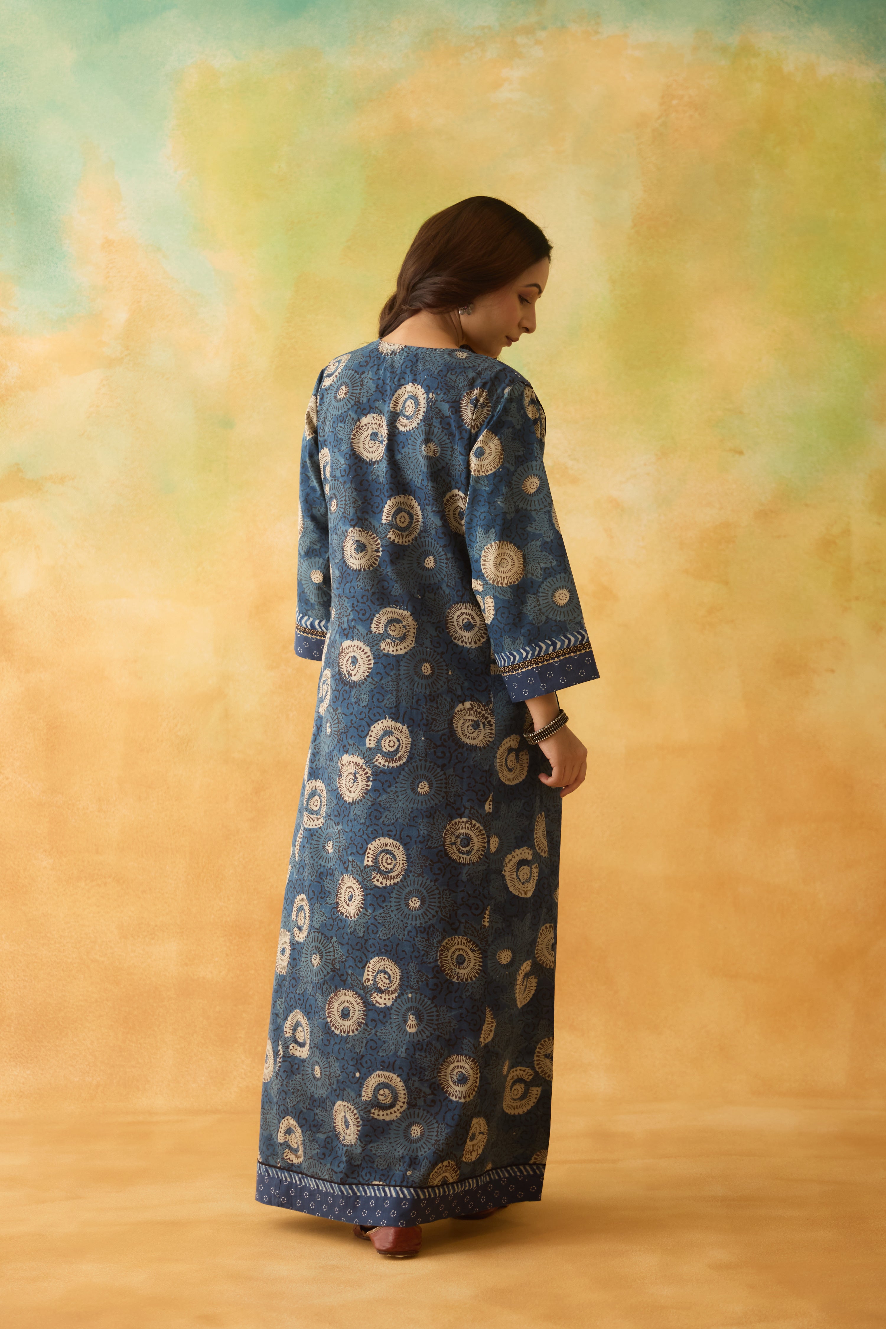 Rozana Caftan Blue Off White (10003798262059)