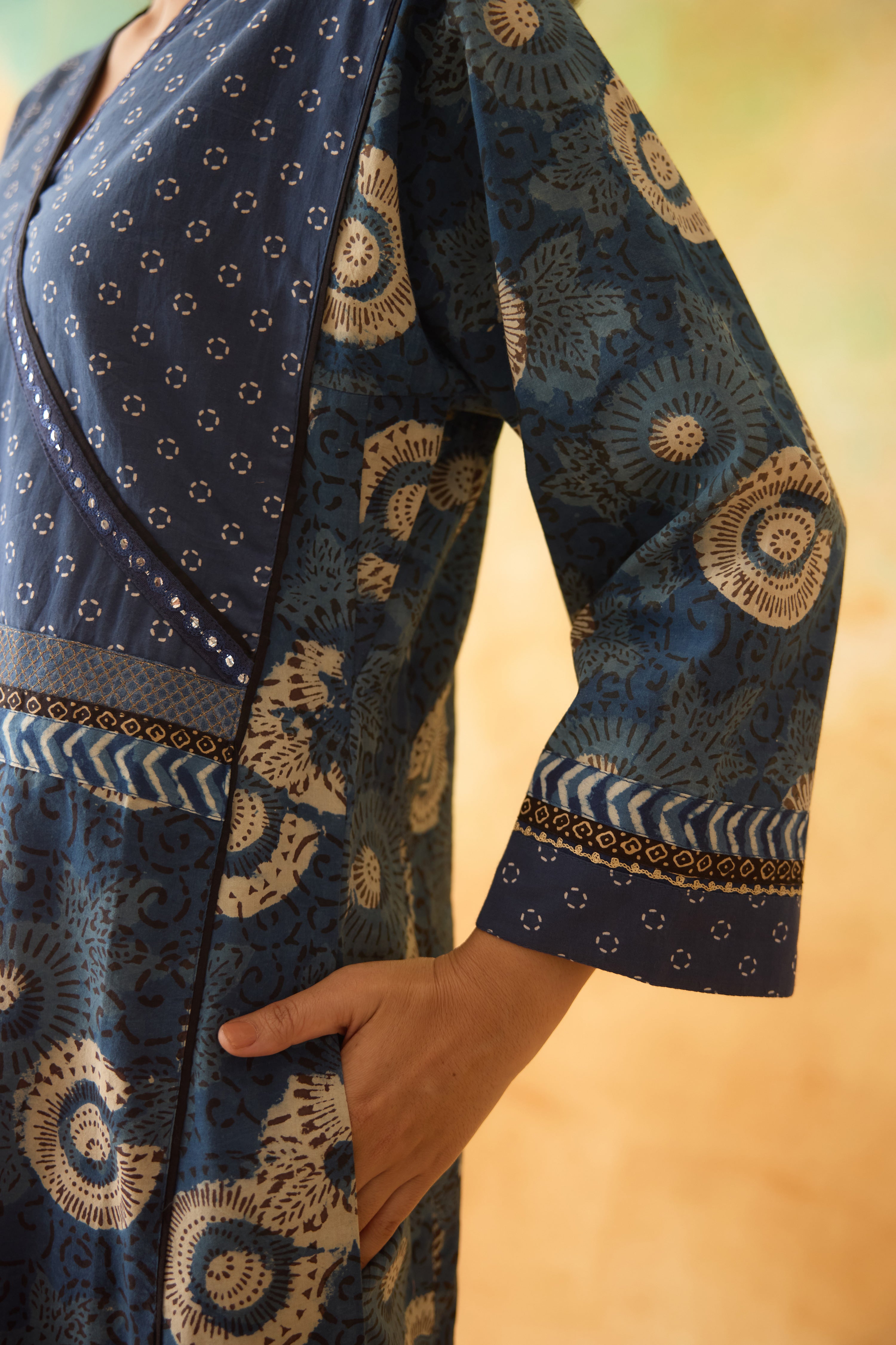 Rozana Caftan Blue Off White (10003798262059)