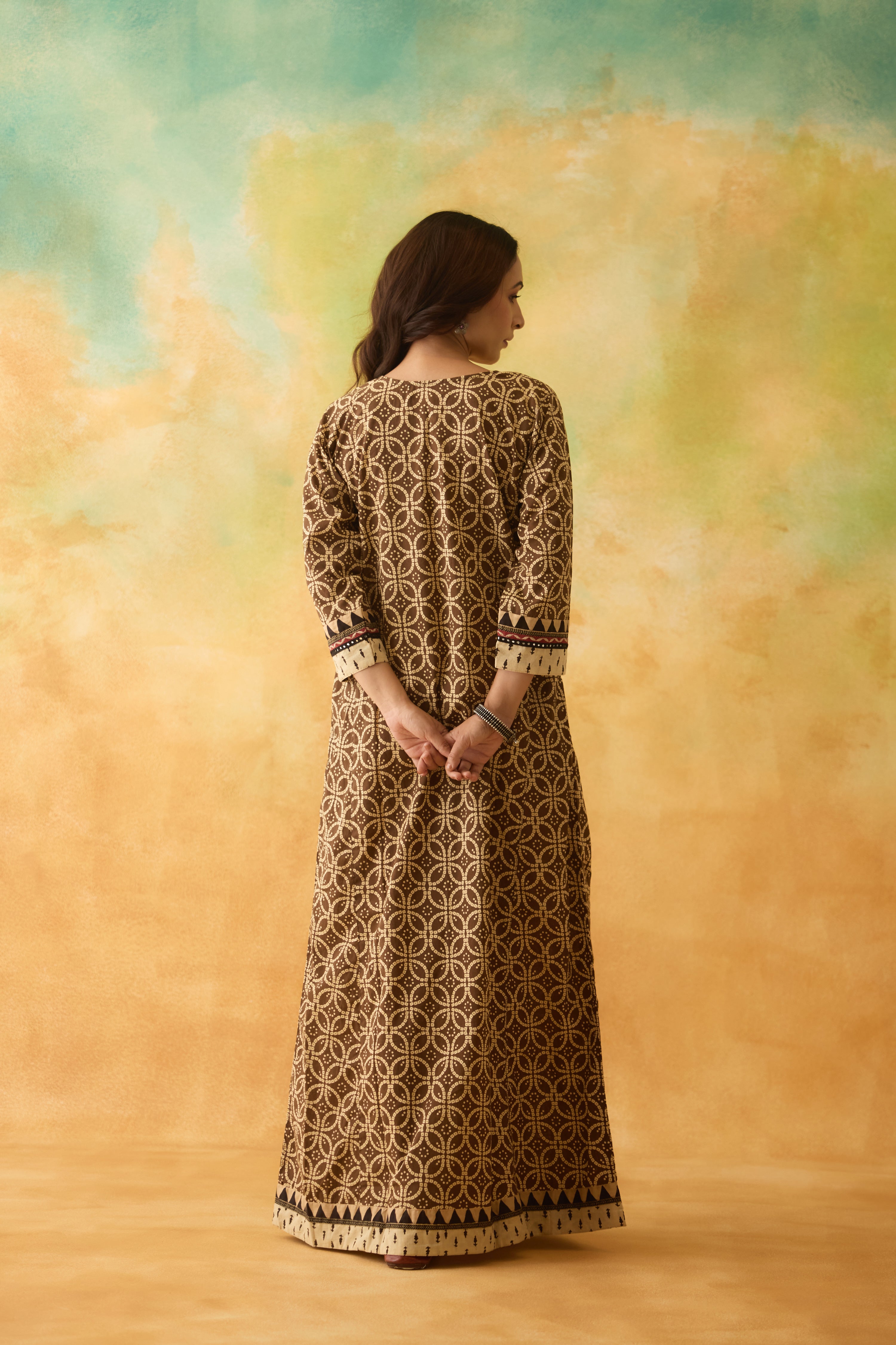 Rozana Caftan Brown Cream (10003800752427)