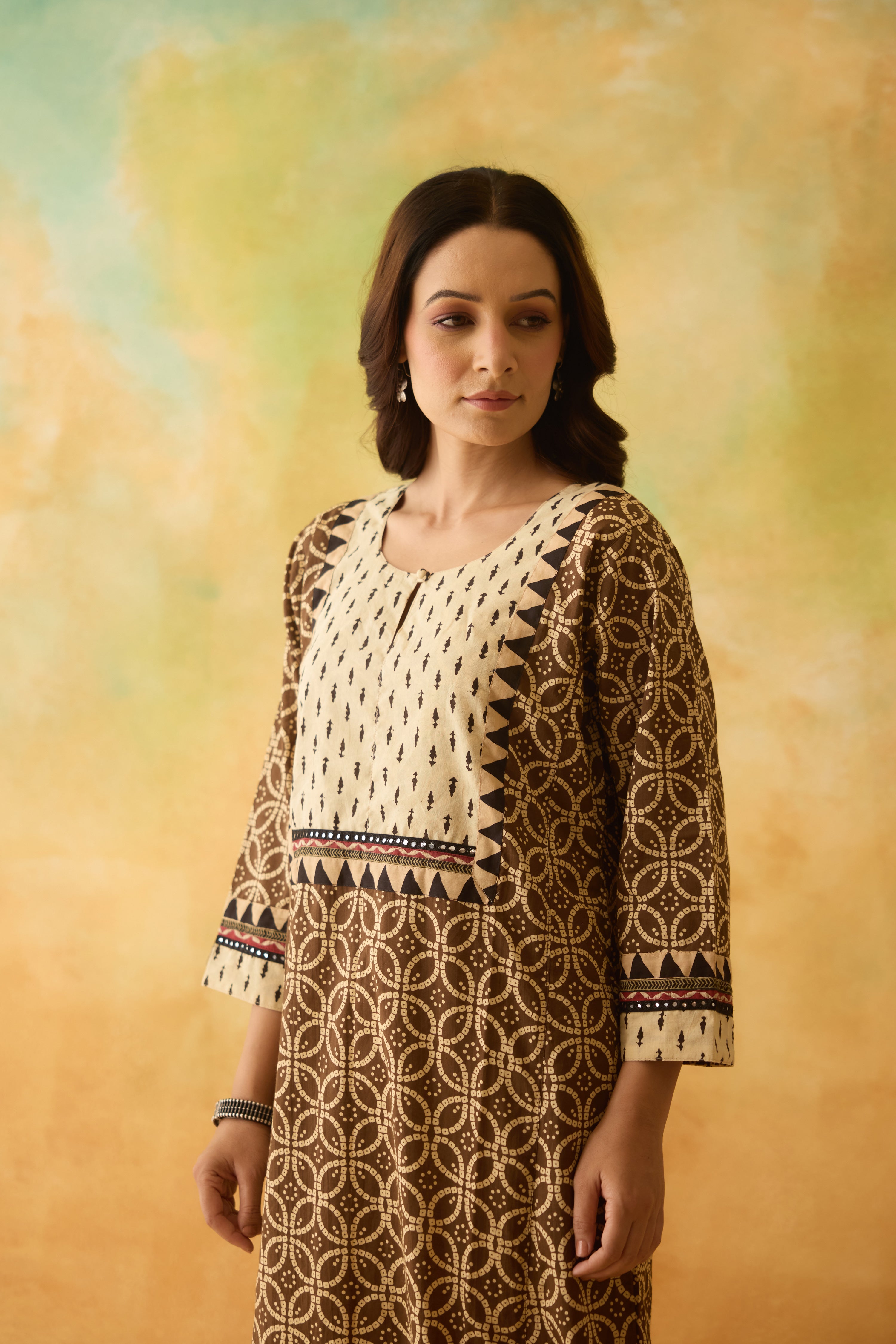 Rozana Caftan Brown Cream (10003800752427)