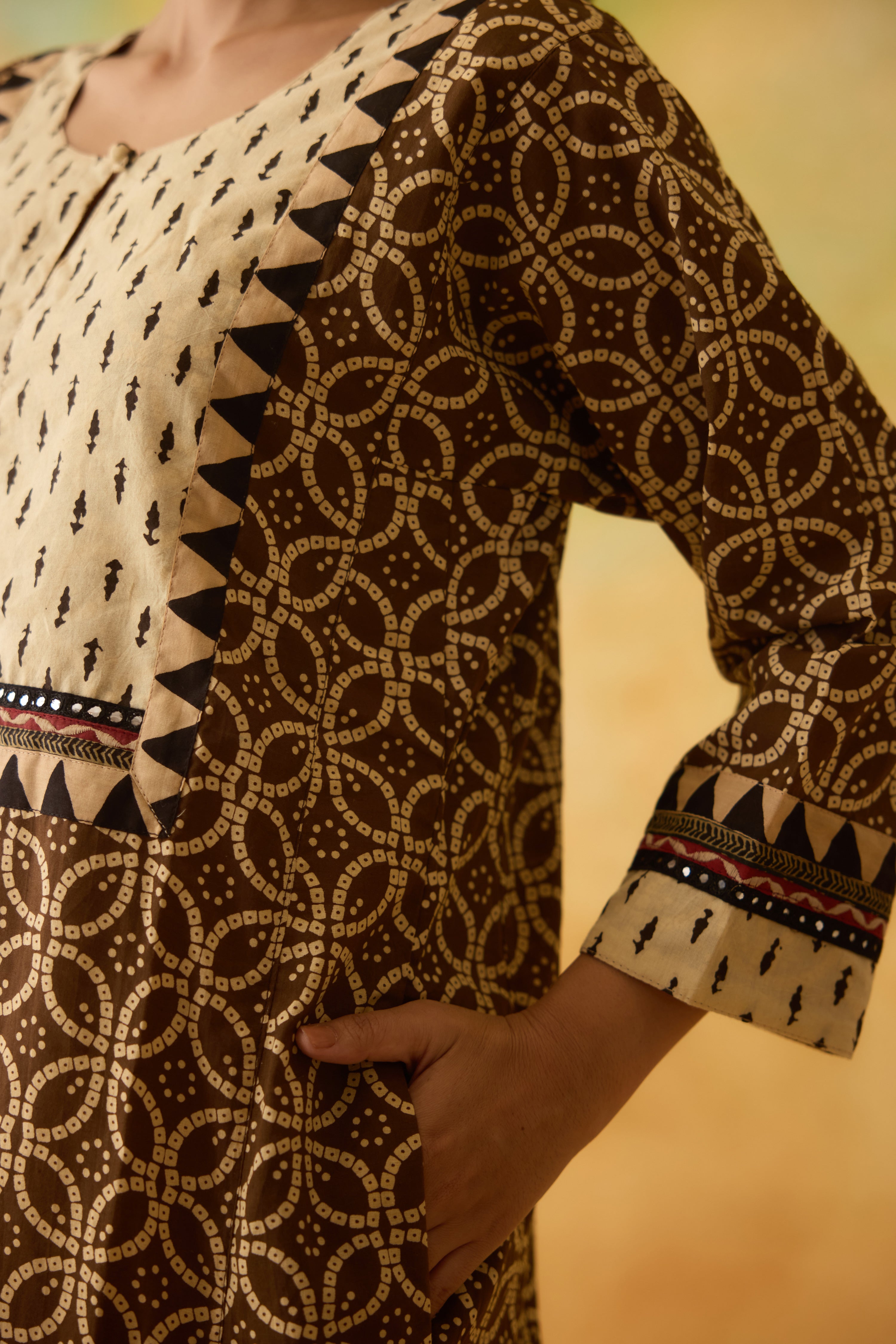 Rozana Caftan Brown Cream (10003800752427)