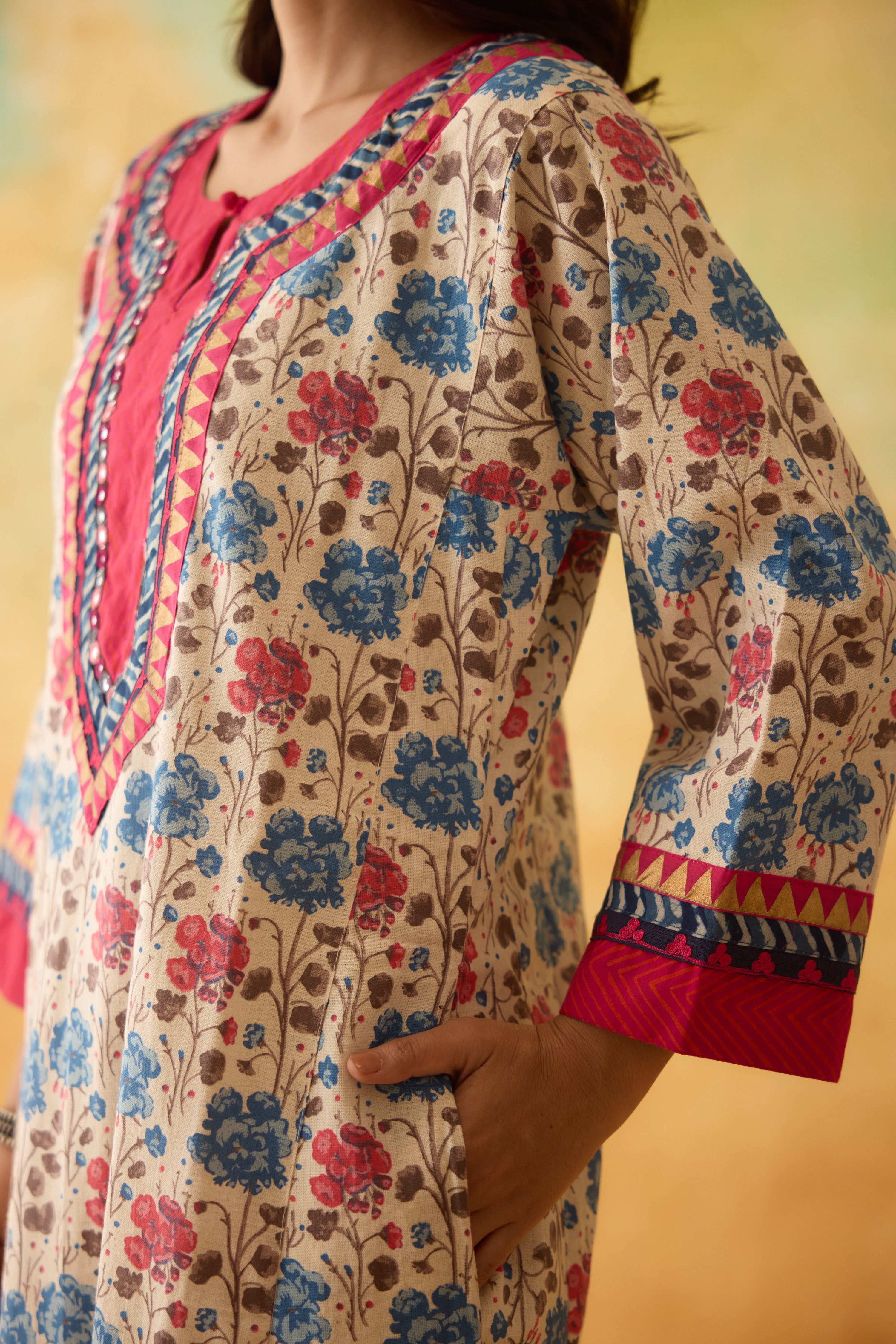 Rozana Caftan Cream Blue (10003805929771)