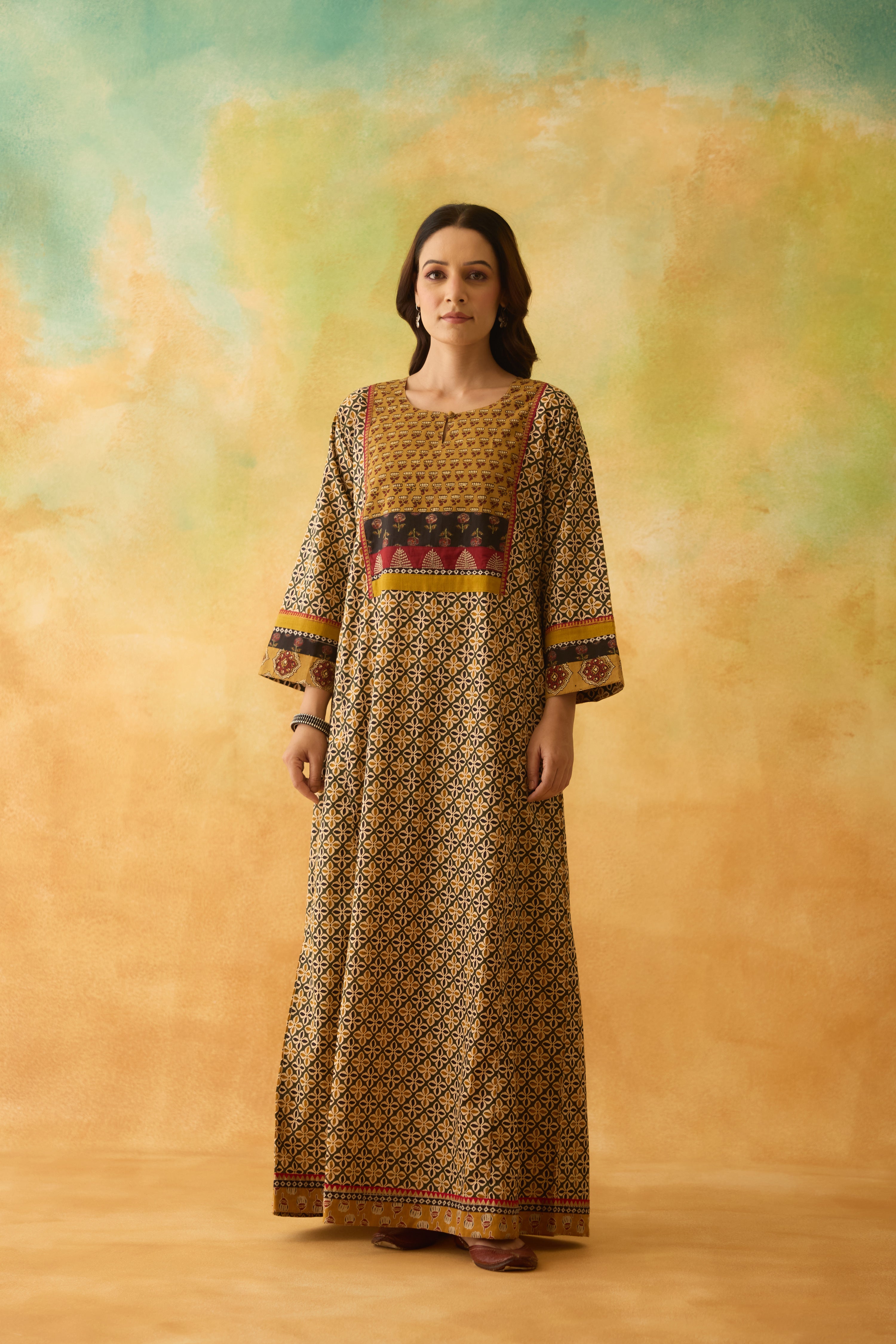 Rozana Caftan Green Mustard (10003817627947)