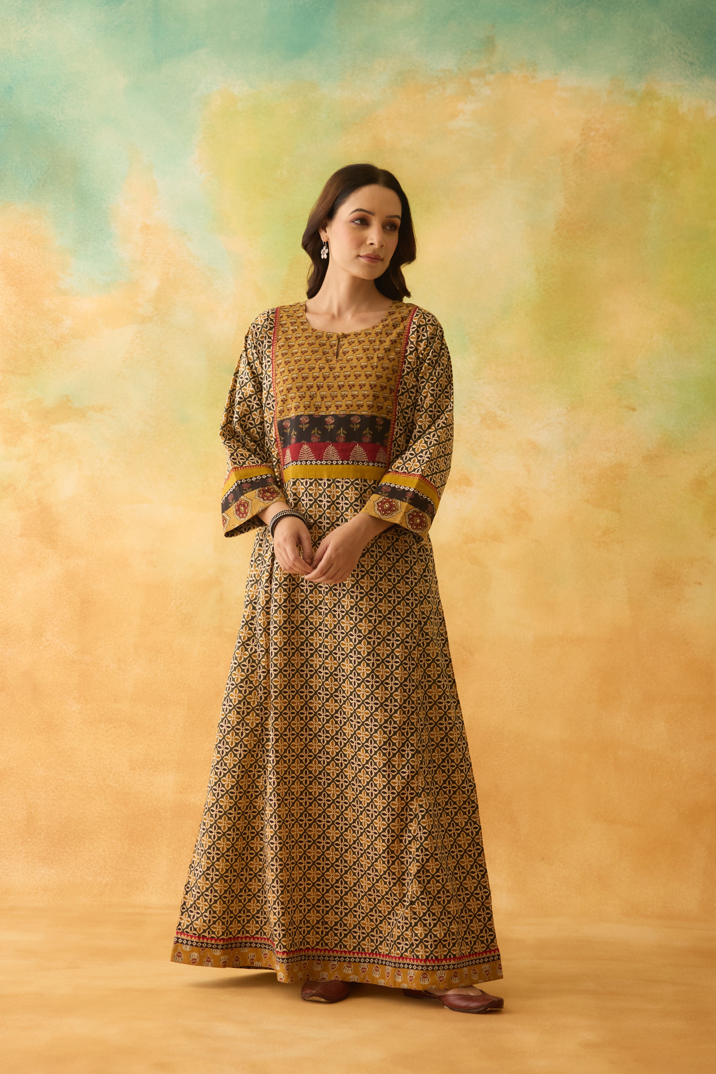 Rozana Caftan Green Mustard (10003817627947)