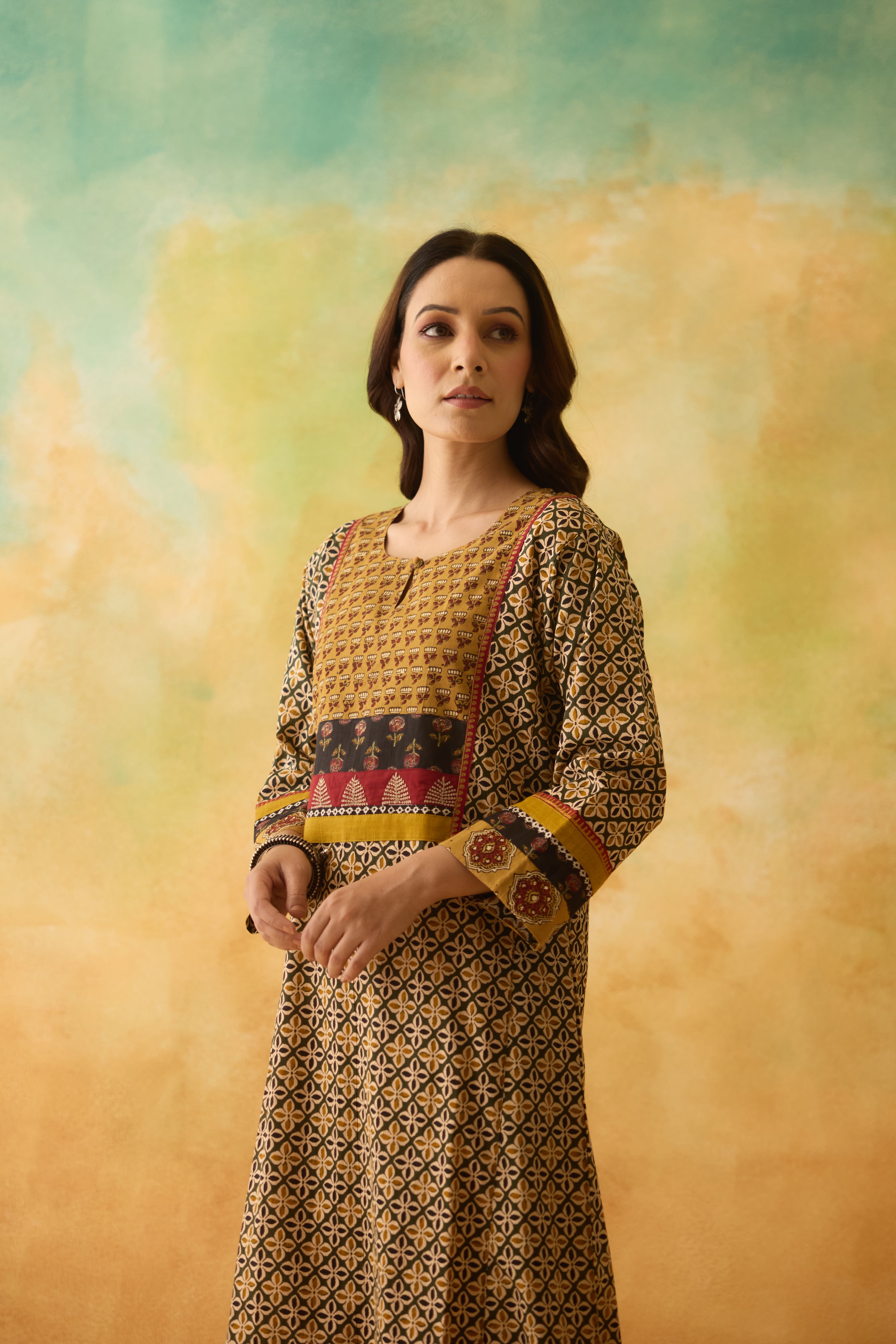 Rozana Caftan Green Mustard (10003817627947)