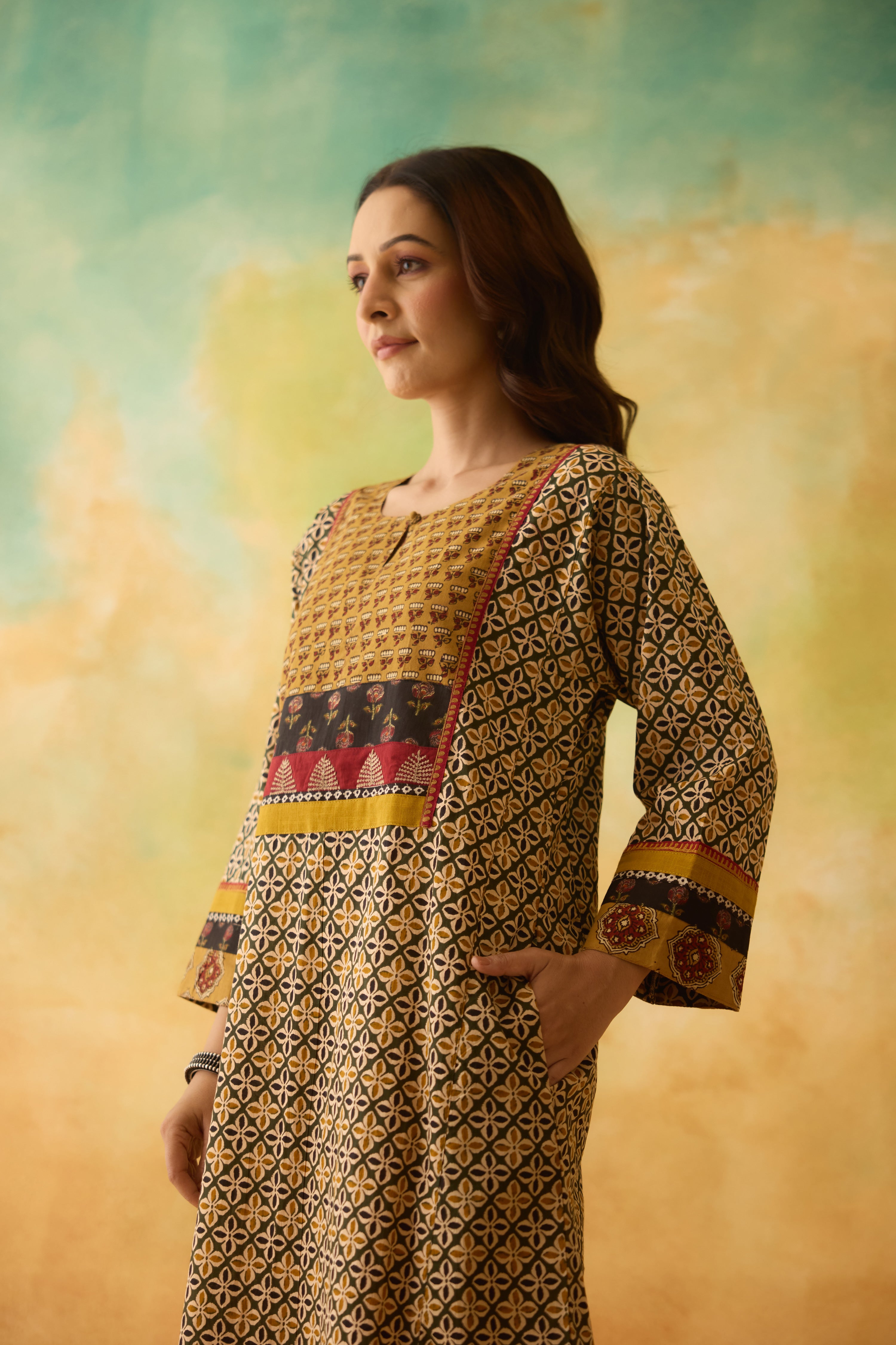 Rozana Caftan Green Mustard (10003817627947)
