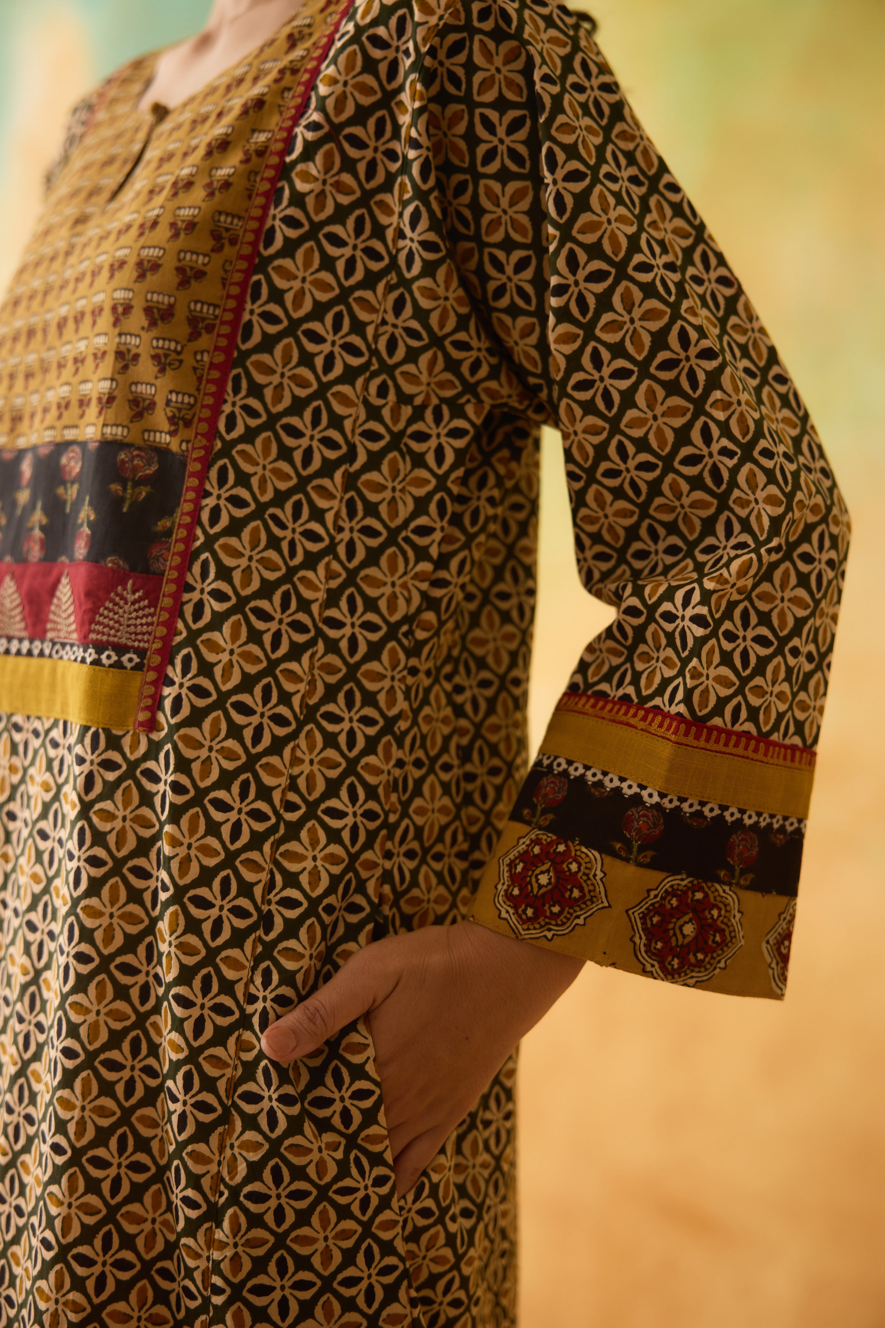 Rozana Caftan Green Mustard (10003817627947)