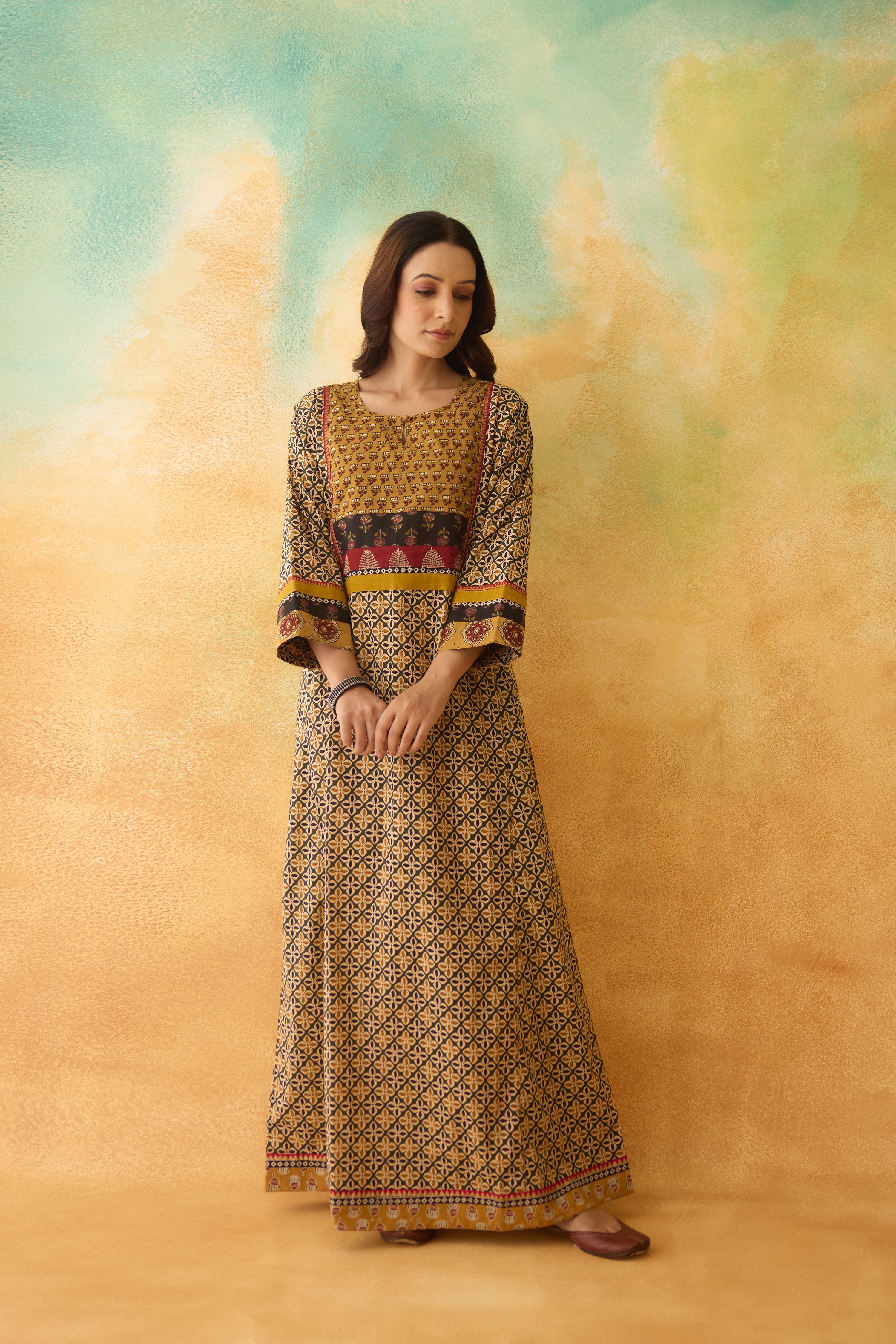 Rozana Caftan Green Mustard (10003817627947)