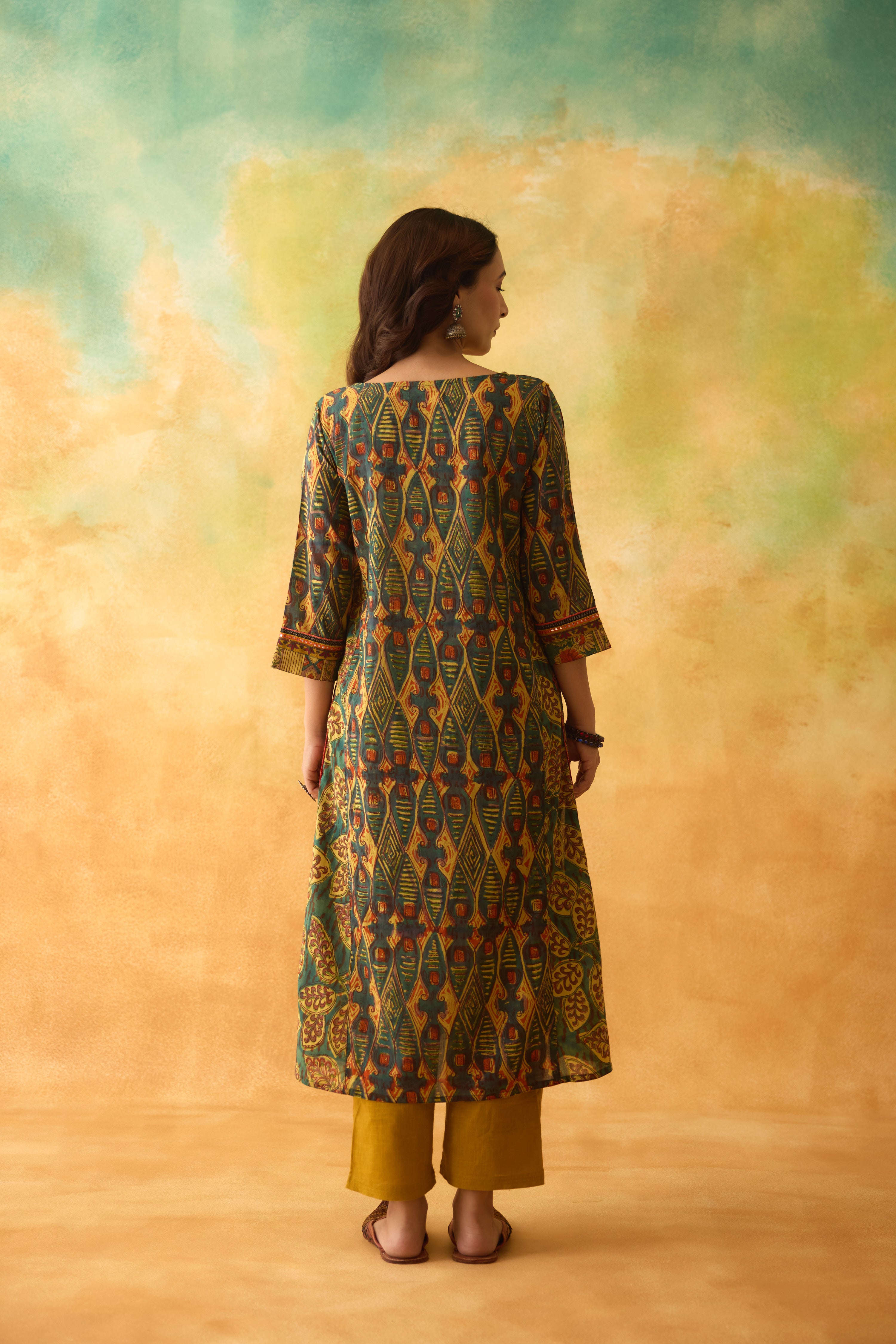 Rozana Kurta Green Yellow (10004529479979)