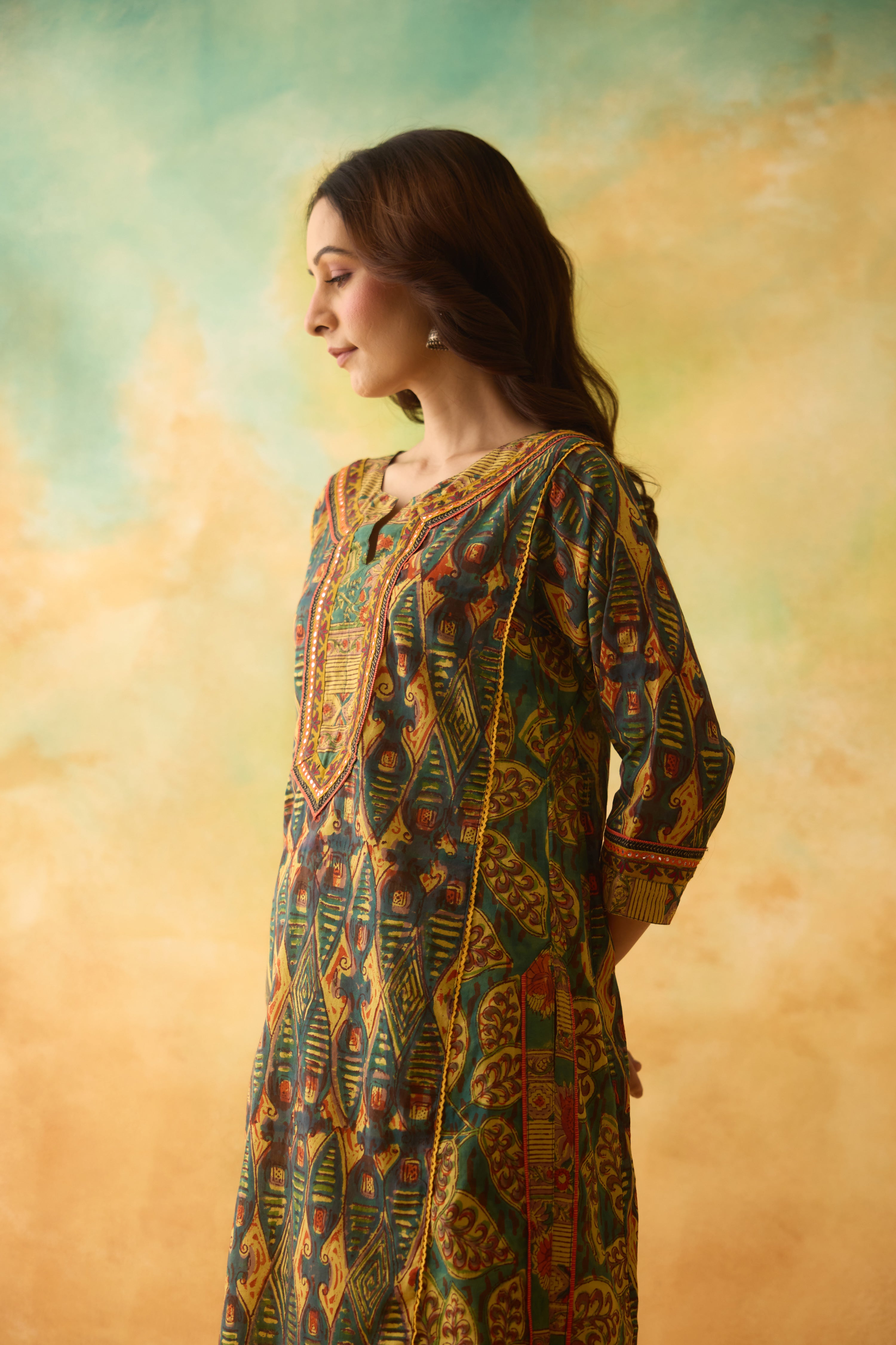 Rozana Kurta Green Yellow (10004529479979)