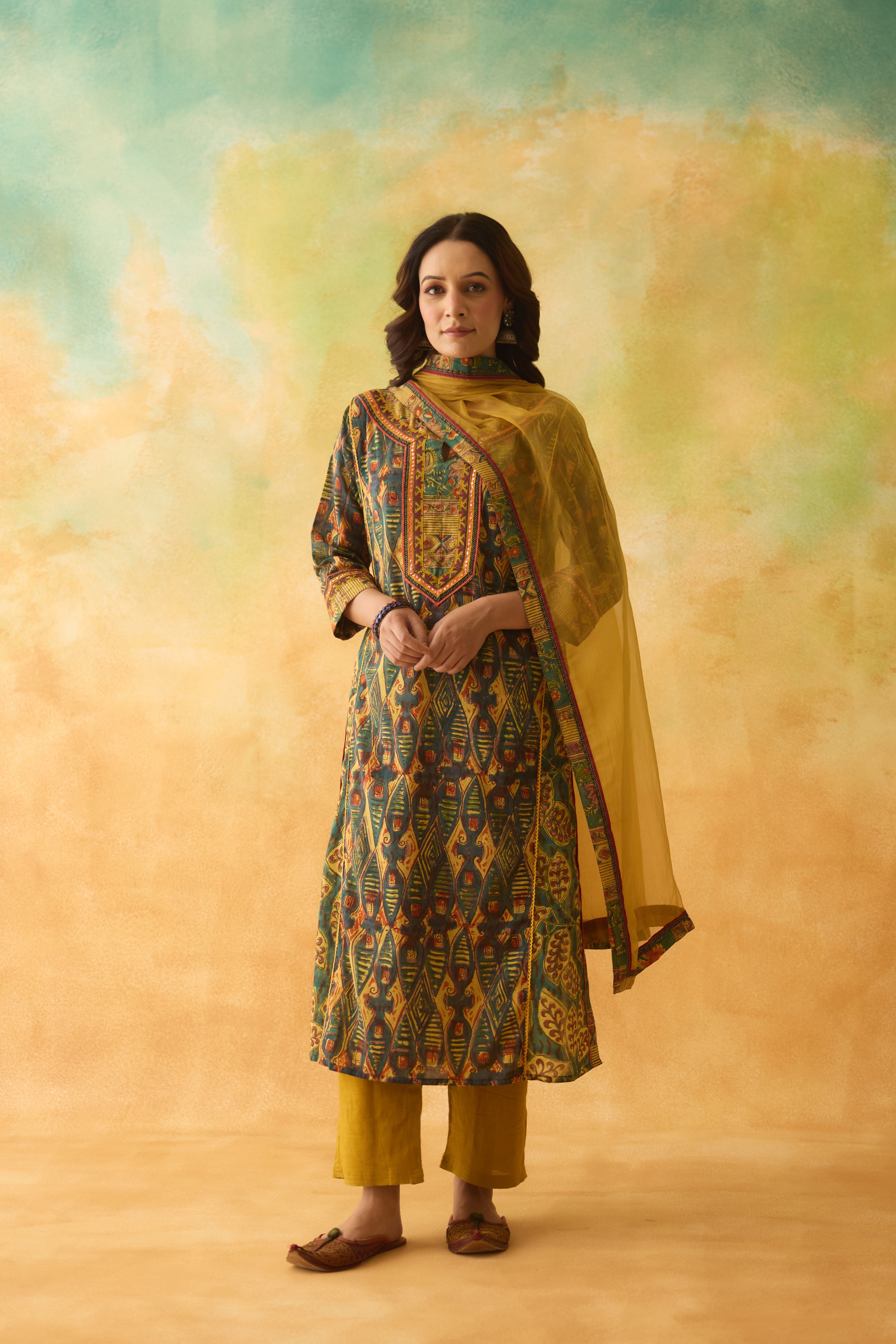 Medh Dupatta Mustard (10004628078891)