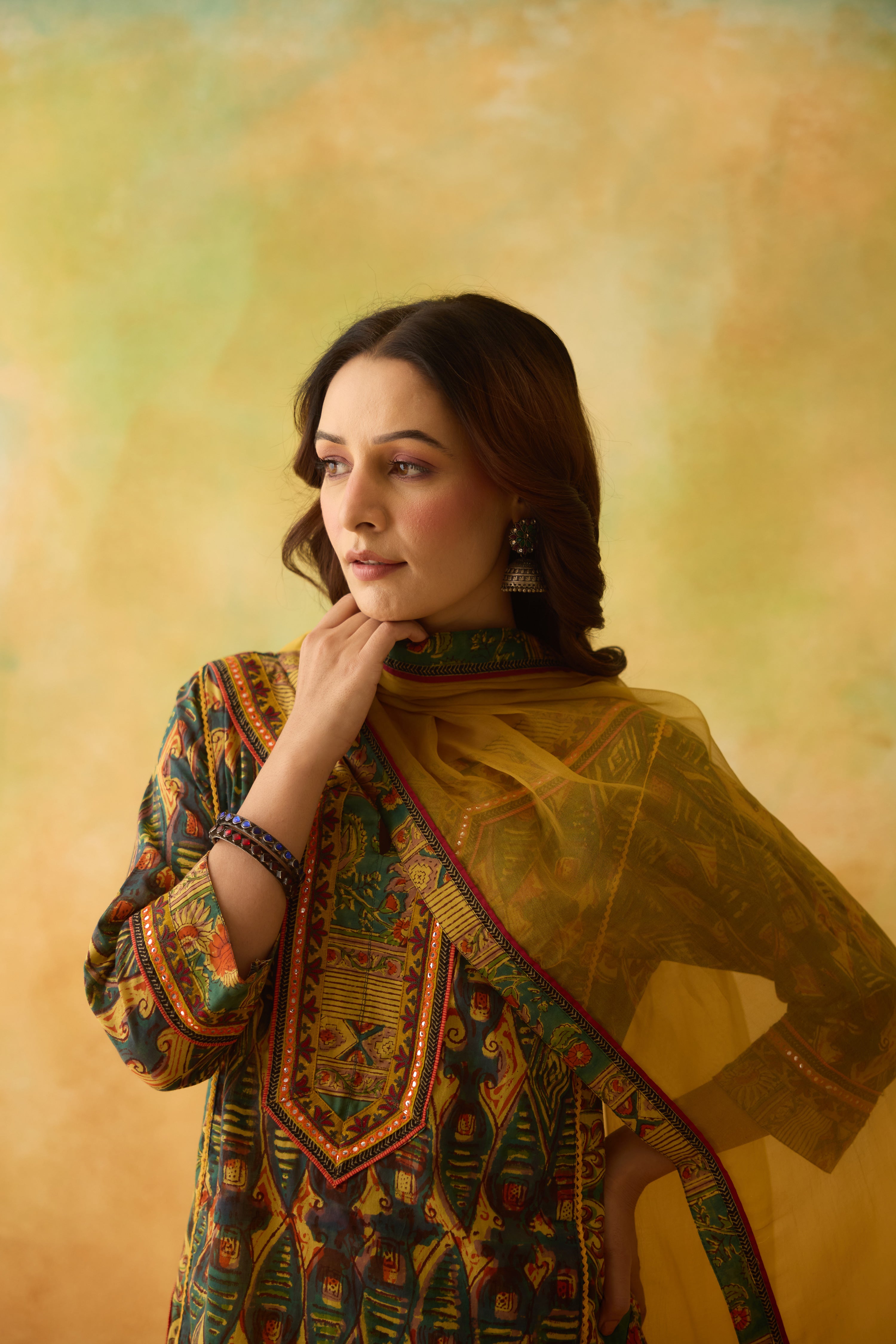 Rozana Kurta Green Yellow (10004529479979)