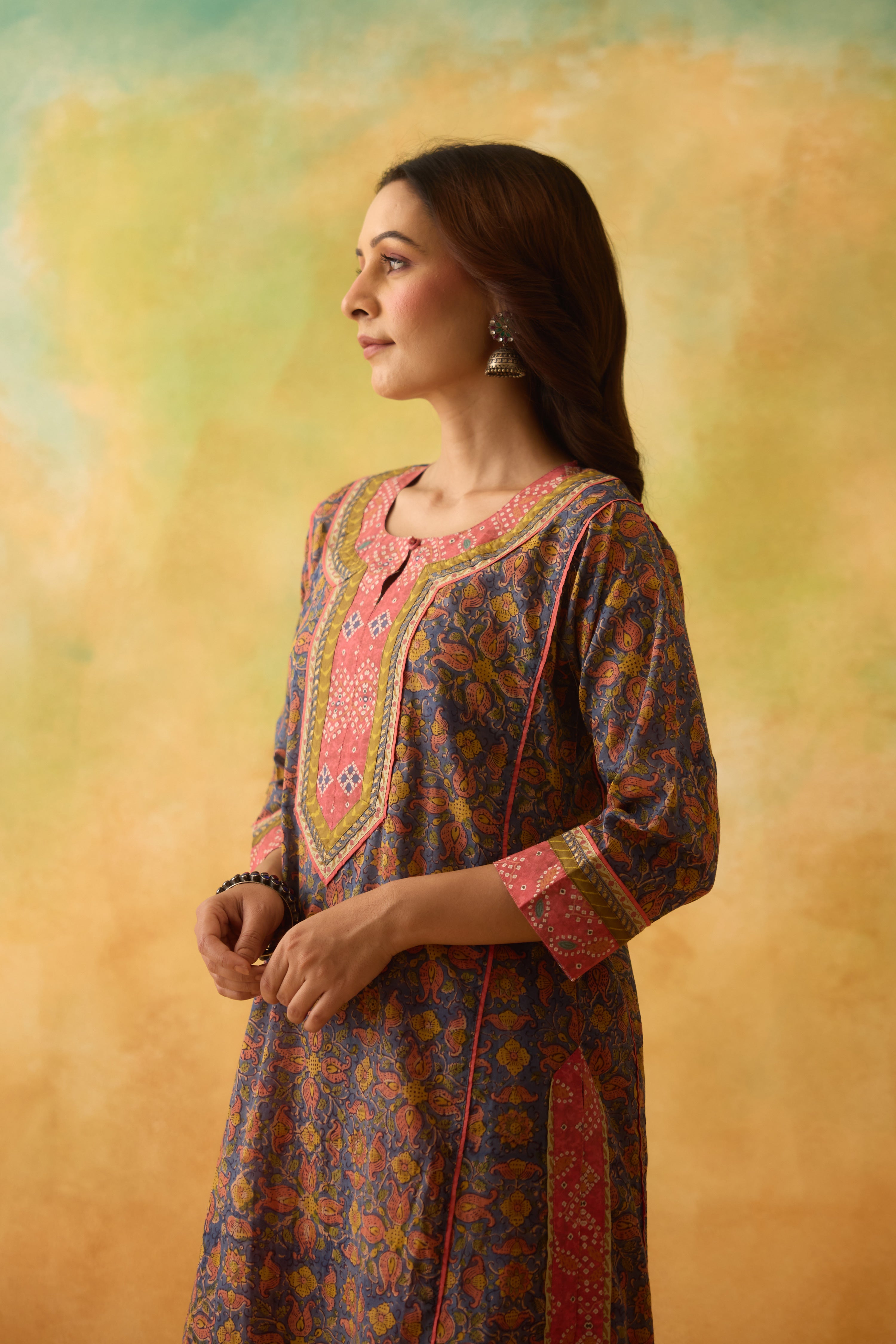Rozana Kurta Blue Peach (10004768293163)