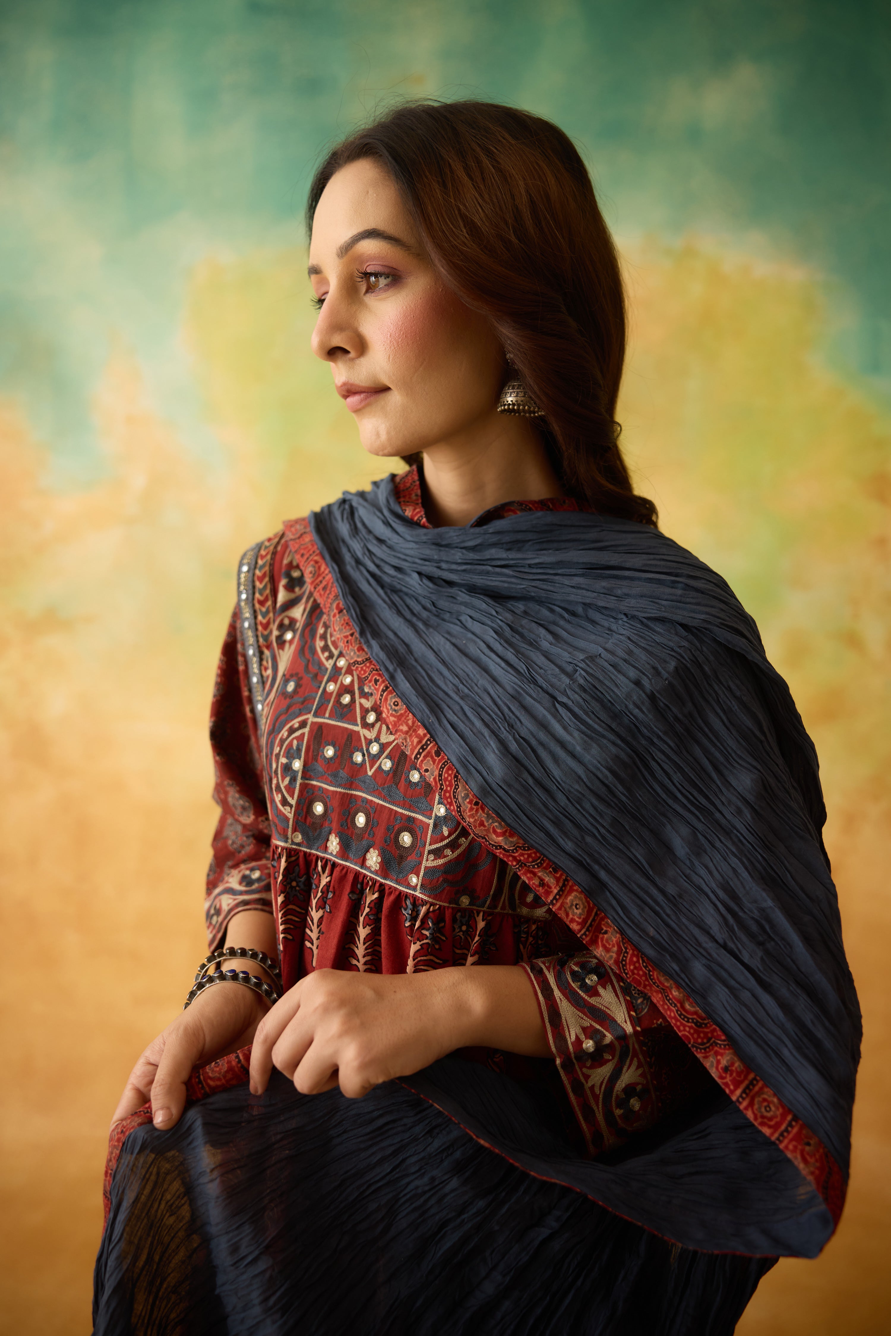 Meera Dupatta Maroon (10002504646955)