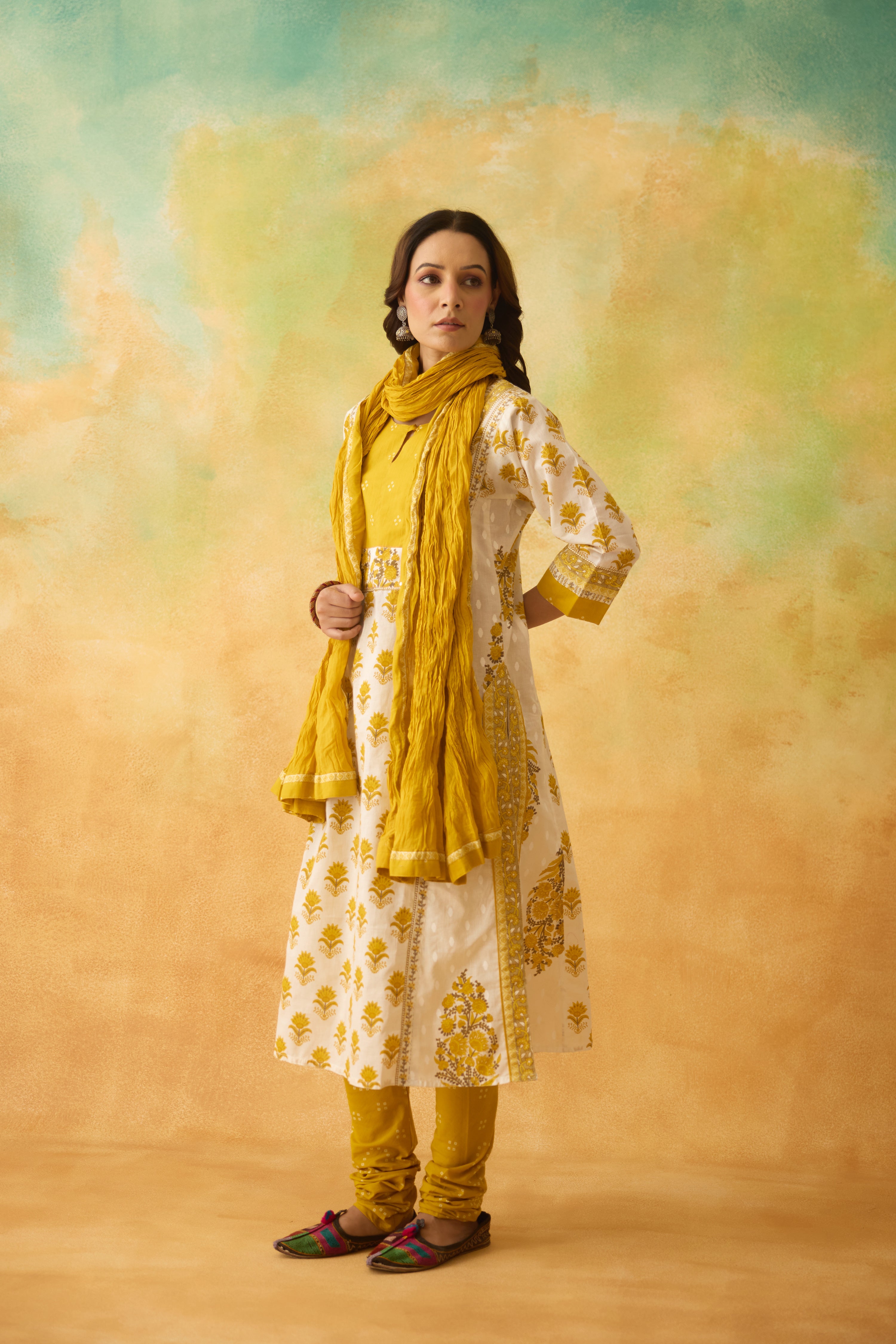 Rozana Kurta White Yellow (10005038858539)