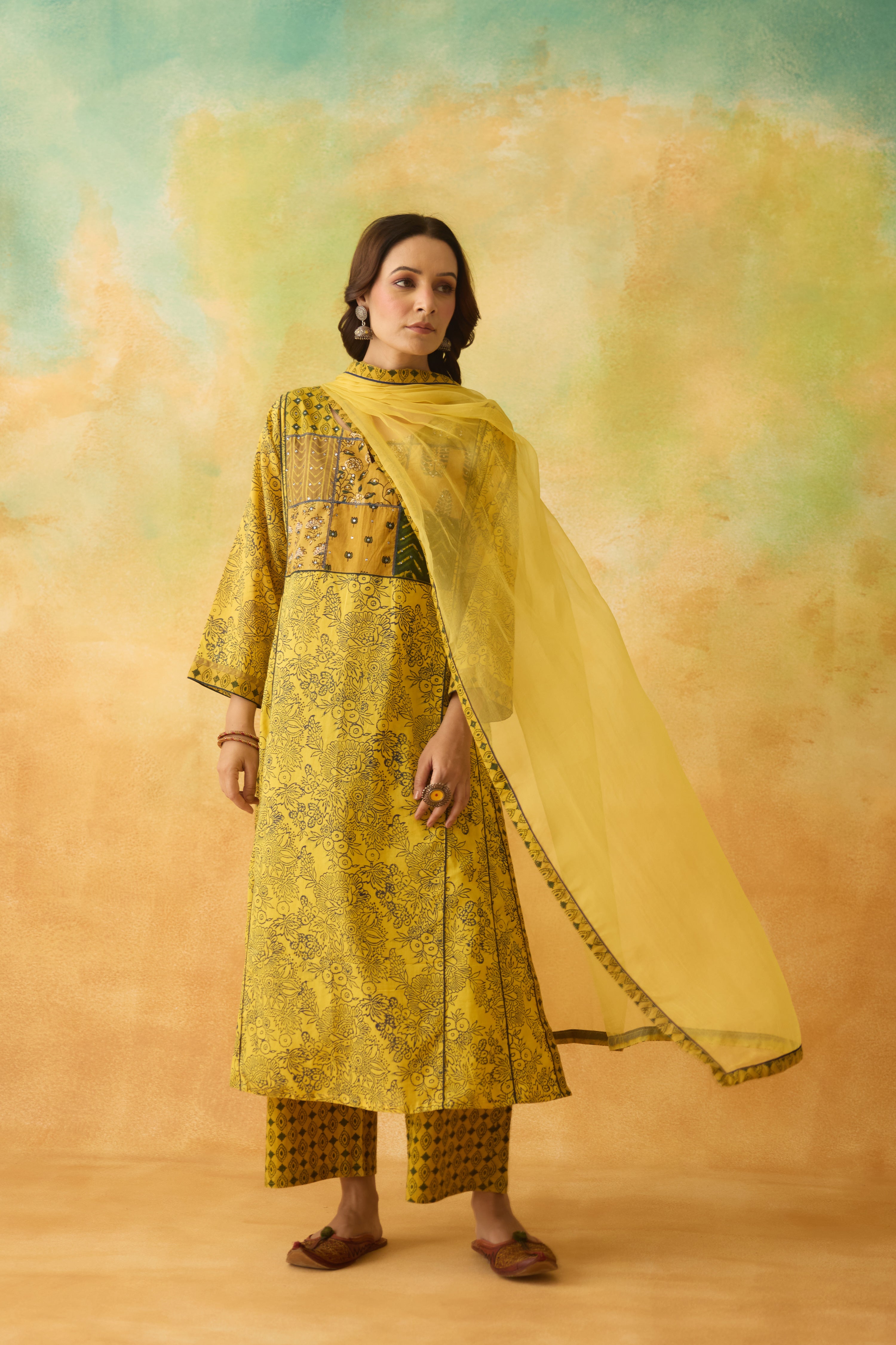 Tulsi Kurta Yellow Green (10003064357163)