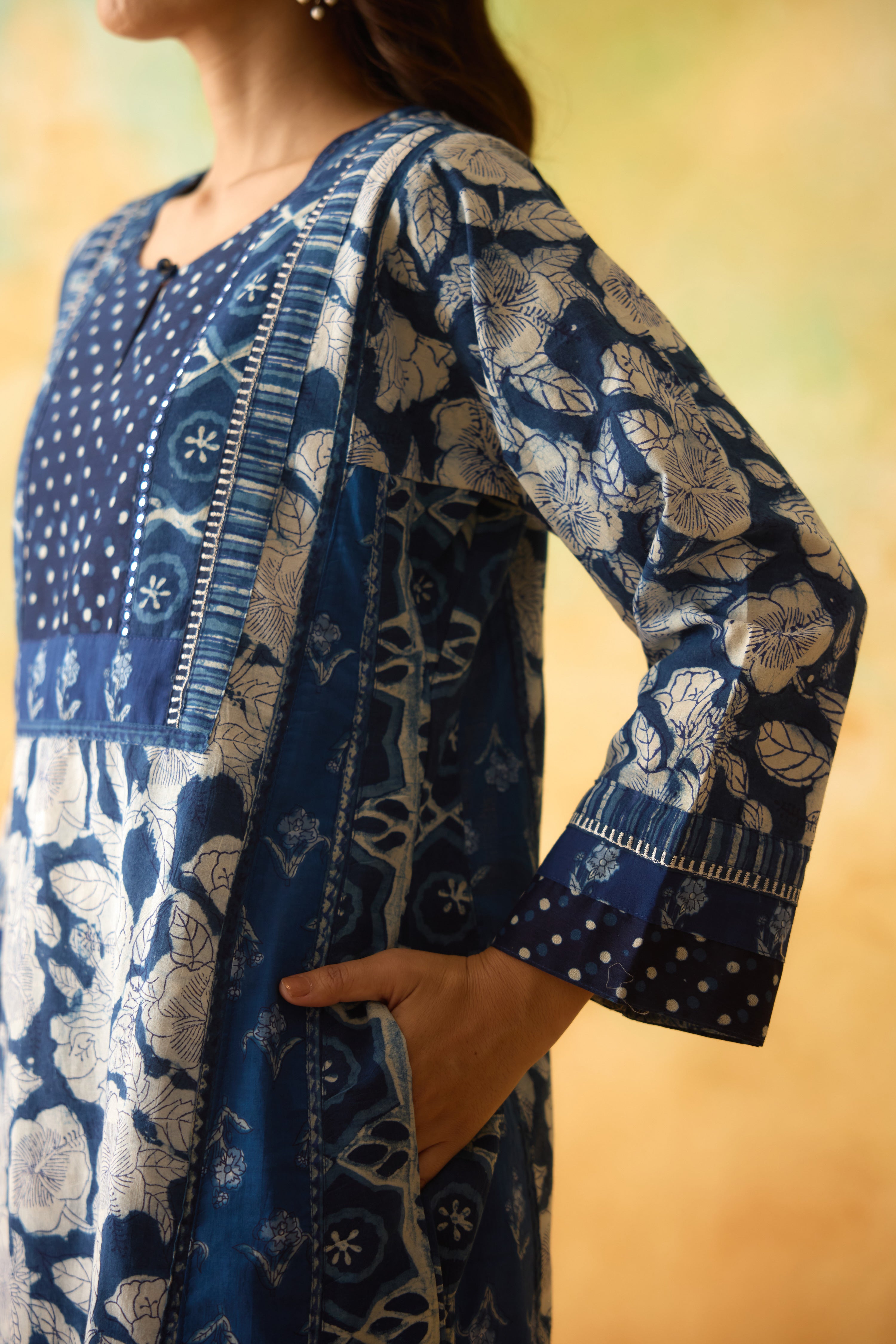 Adya Kurta Blue White (10004466630955)