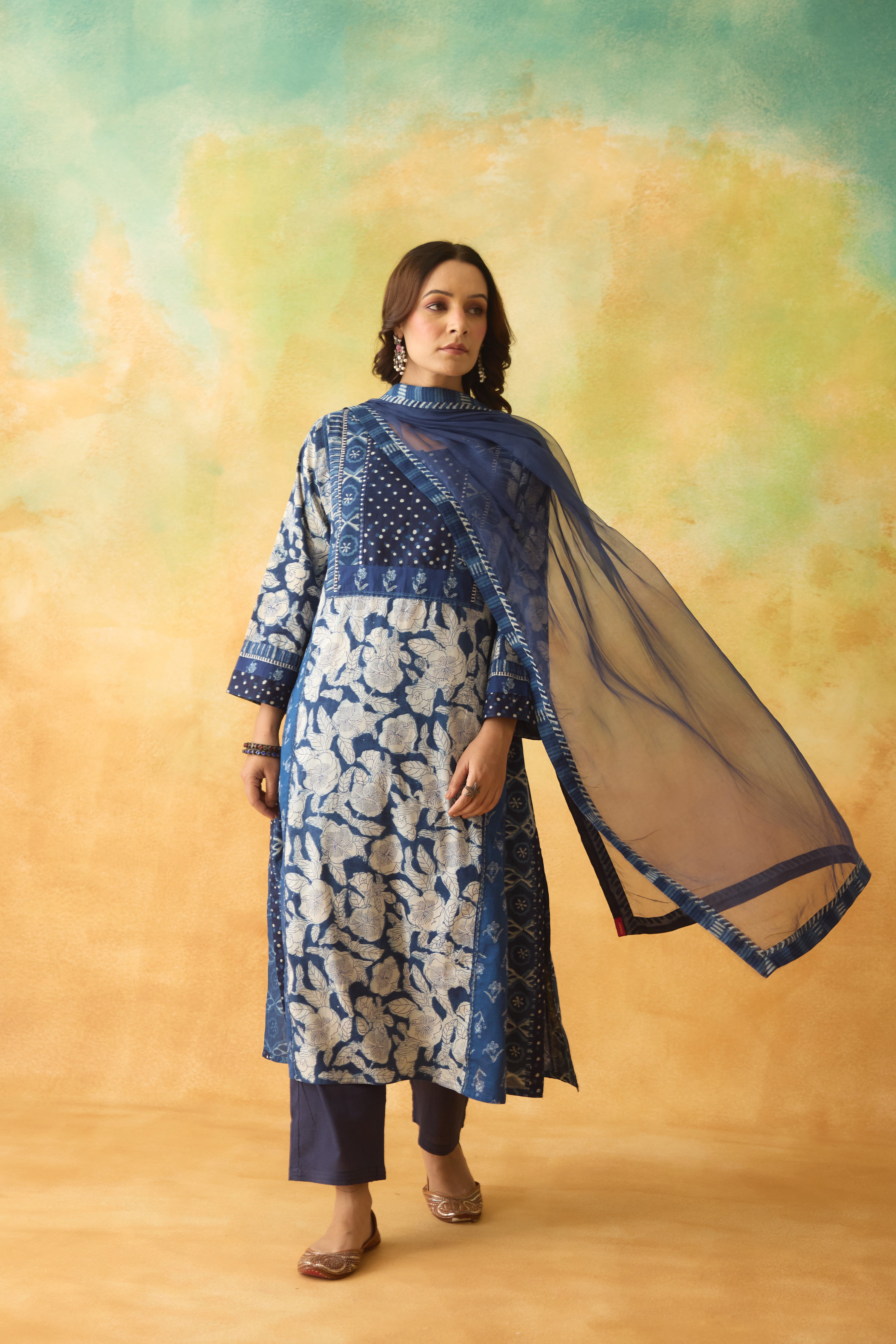 Medh Dupatta Blue (10004515488043)
