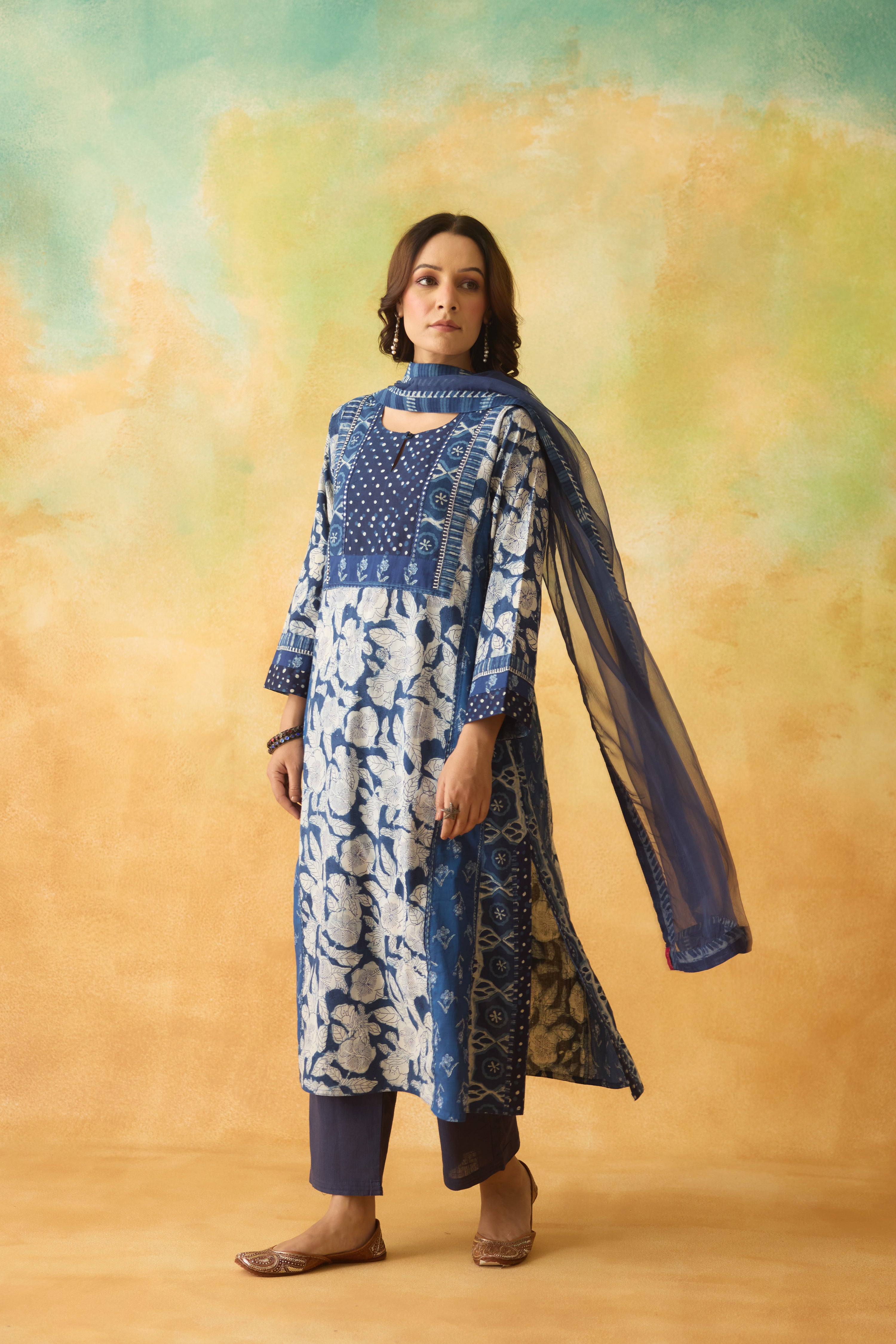 Medh Dupatta Blue (10004515488043)