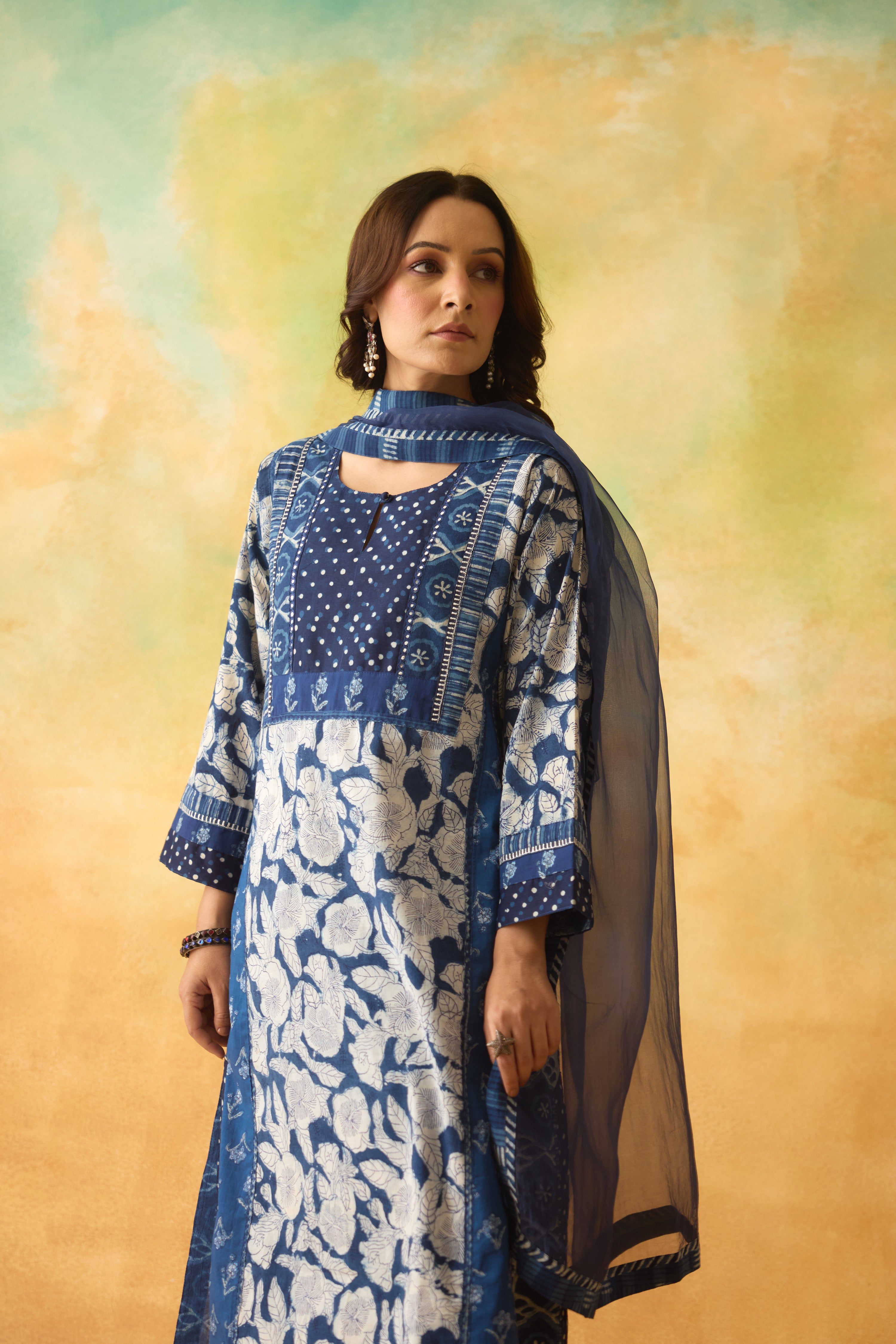 Adya Kurta Blue White (10004466630955)