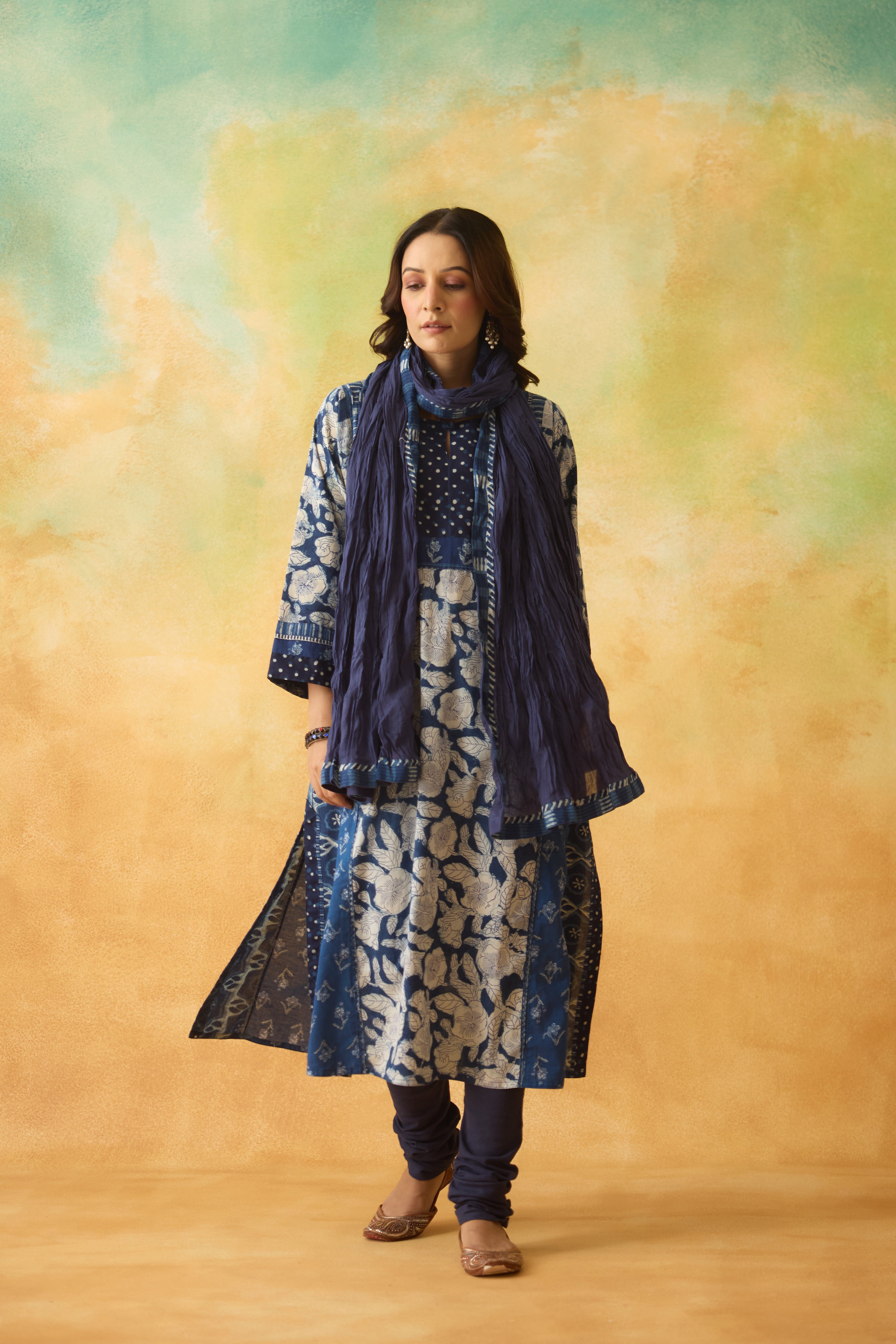 Adya Kurta Blue White (10004466630955)