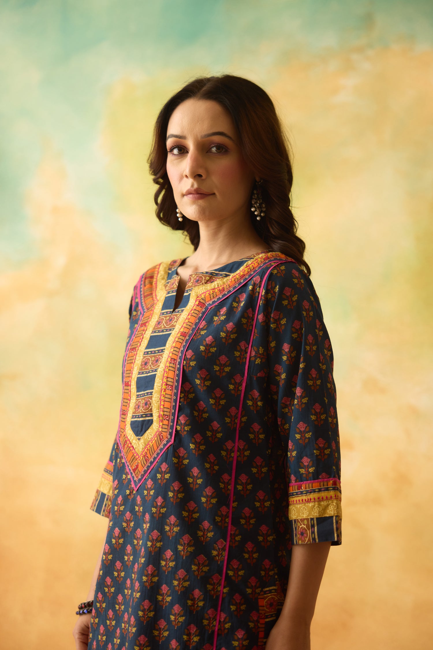 Rozana Kurta Dark Blue Pink (10009819971883)