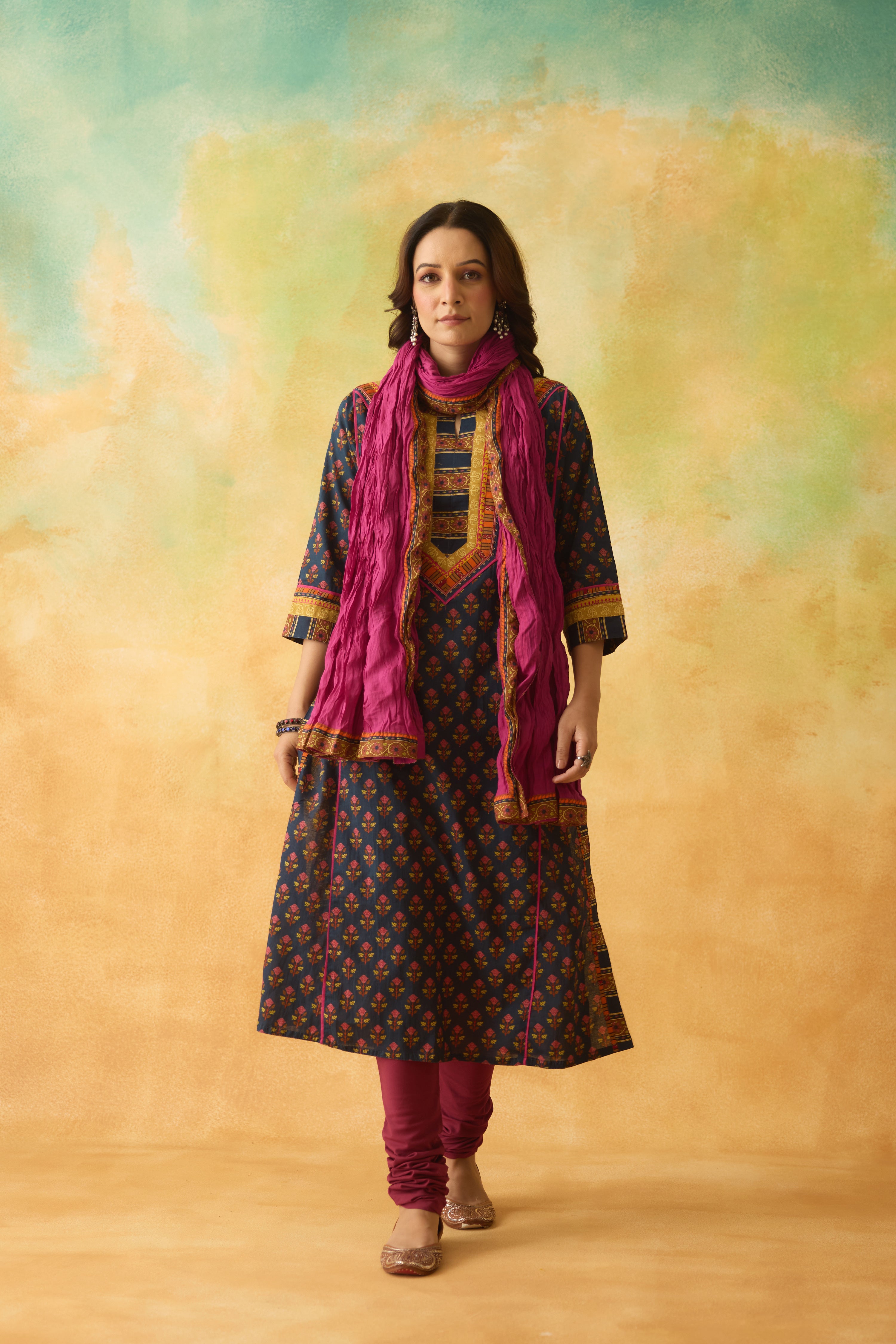 Rozana Kurta Dark Blue Pink (10009819971883)