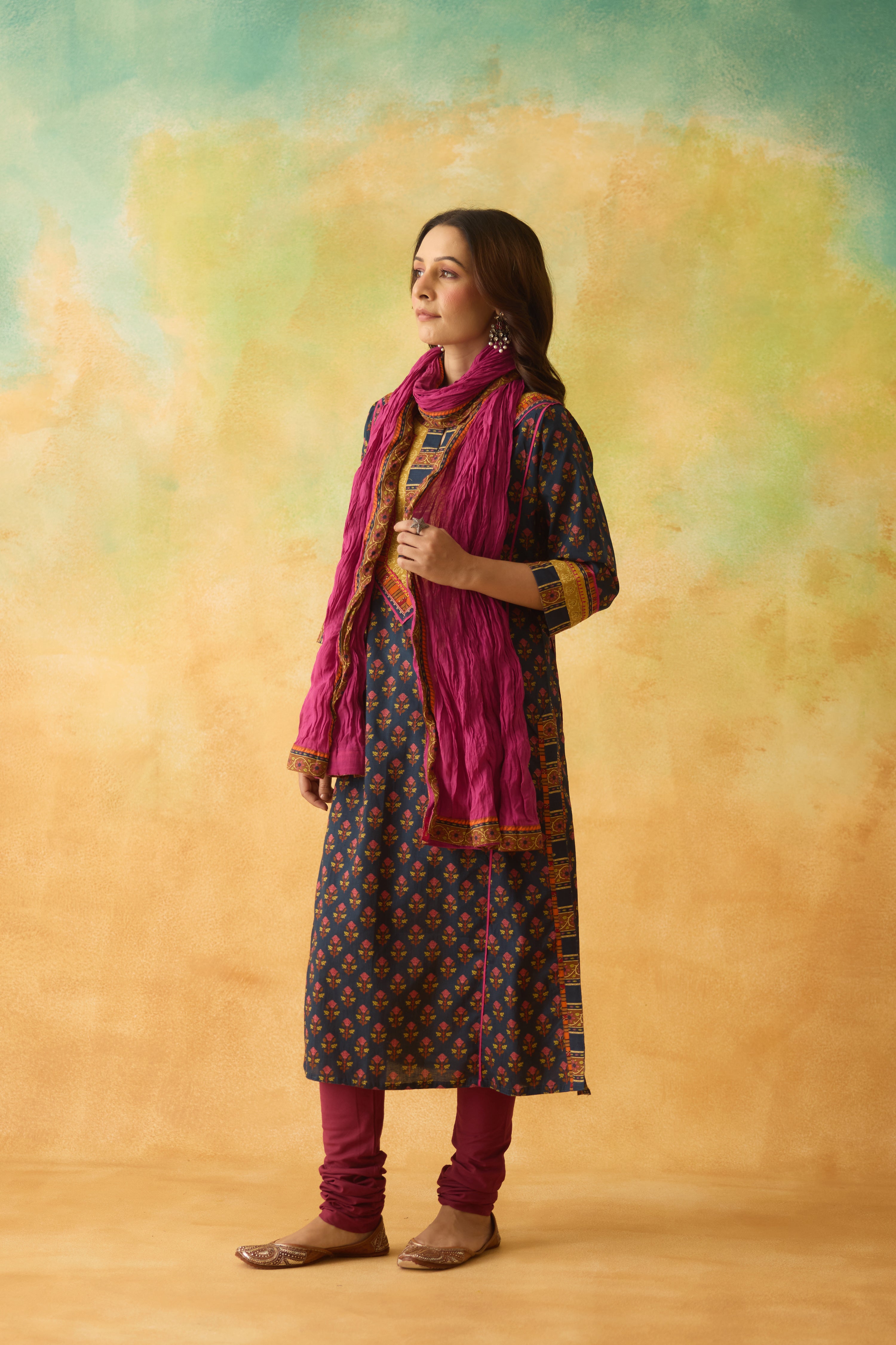 Rozana Kurta Dark Blue Pink (10009819971883)