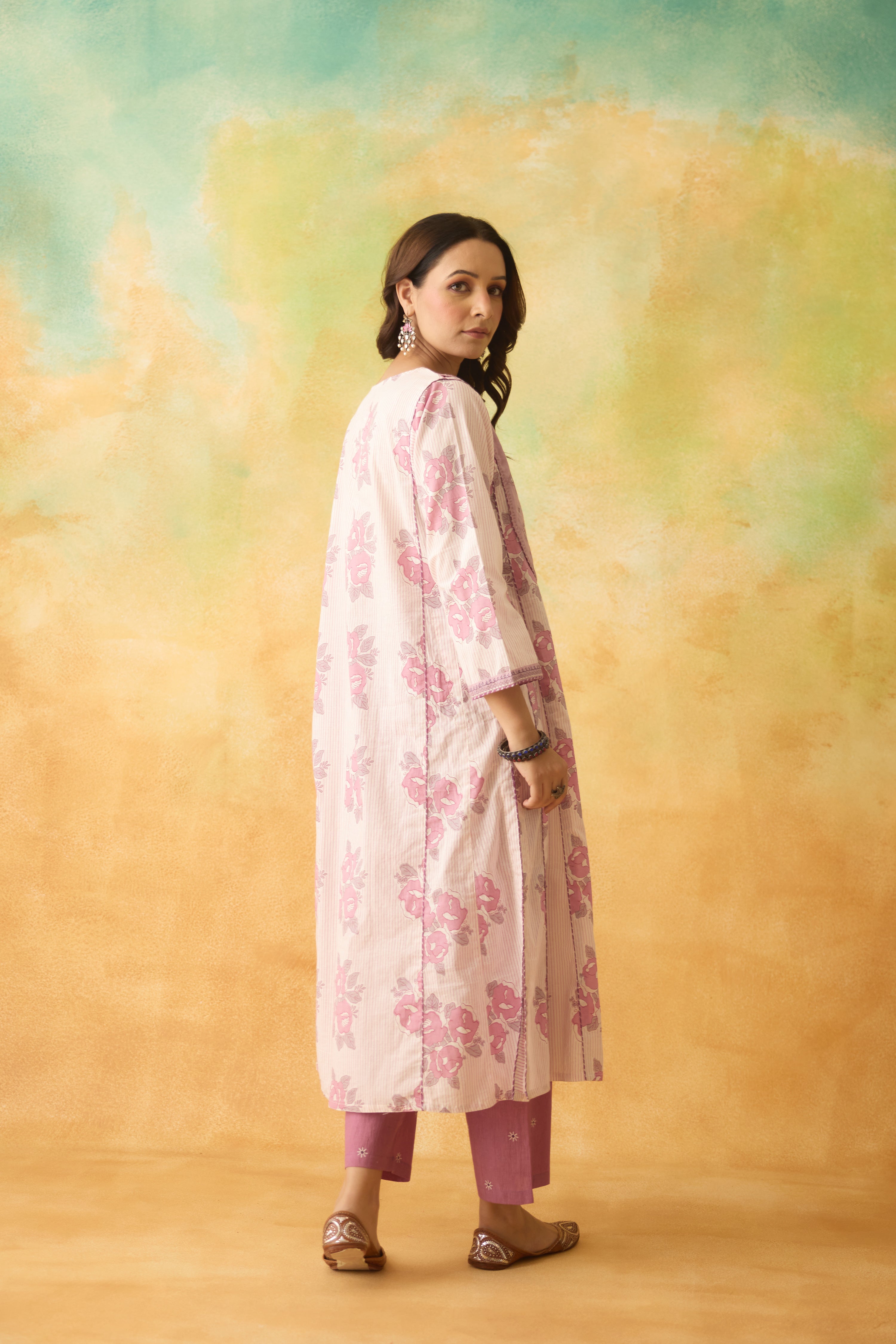 Tulsi Kurta White Mauve (10001743282475)