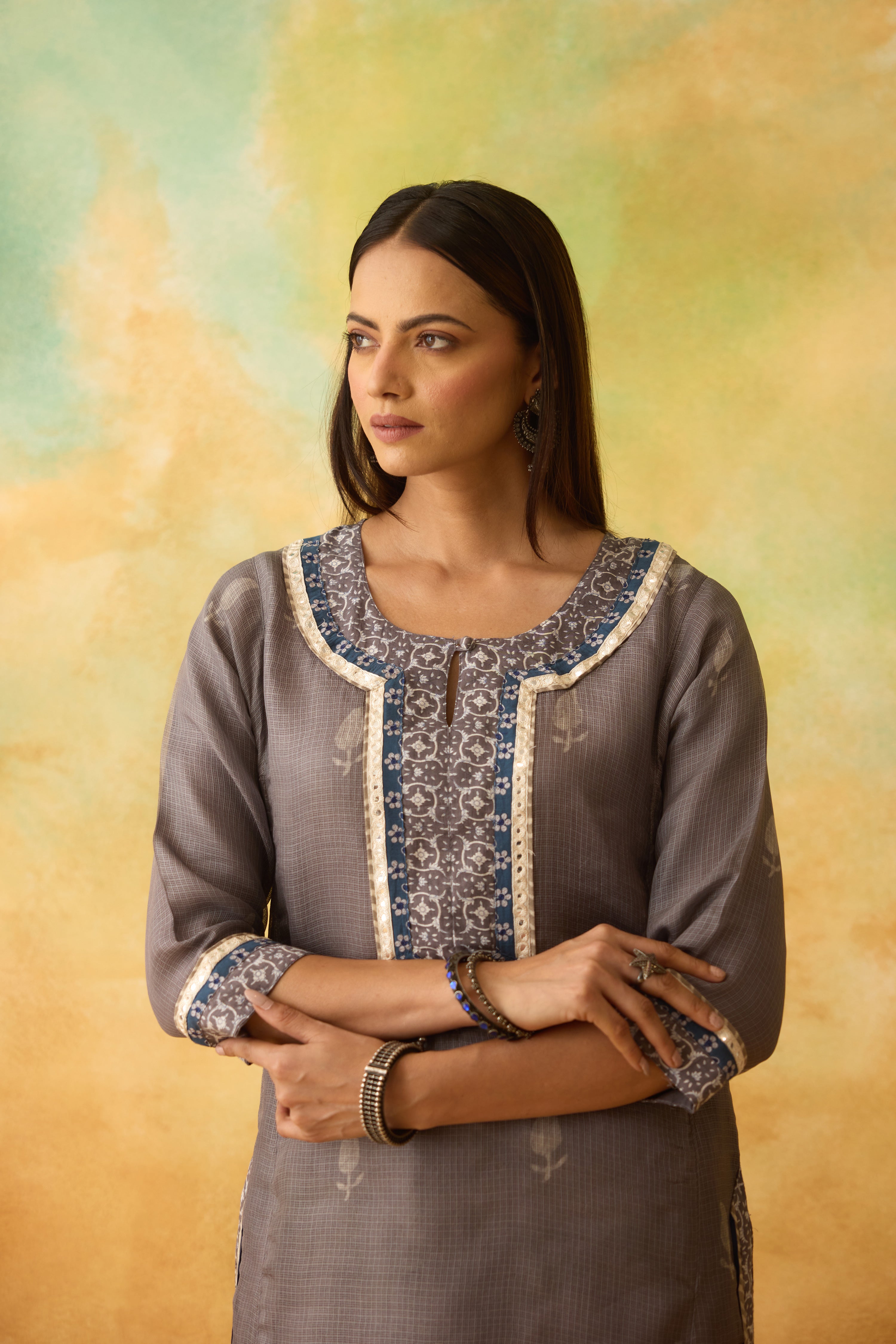 Rozana Kurta Grey (10005065335083)