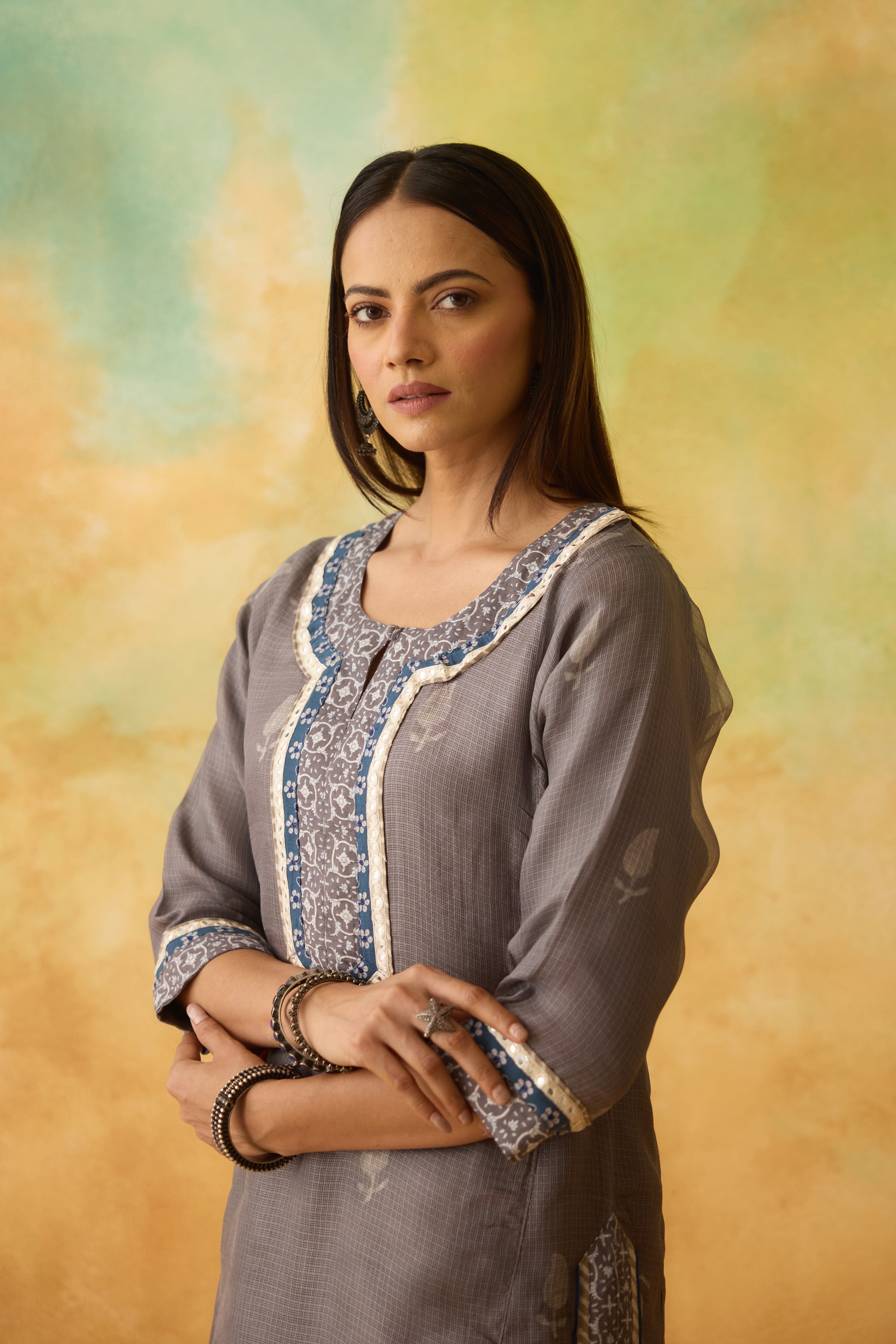 Rozana Kurta Grey (10005065335083)