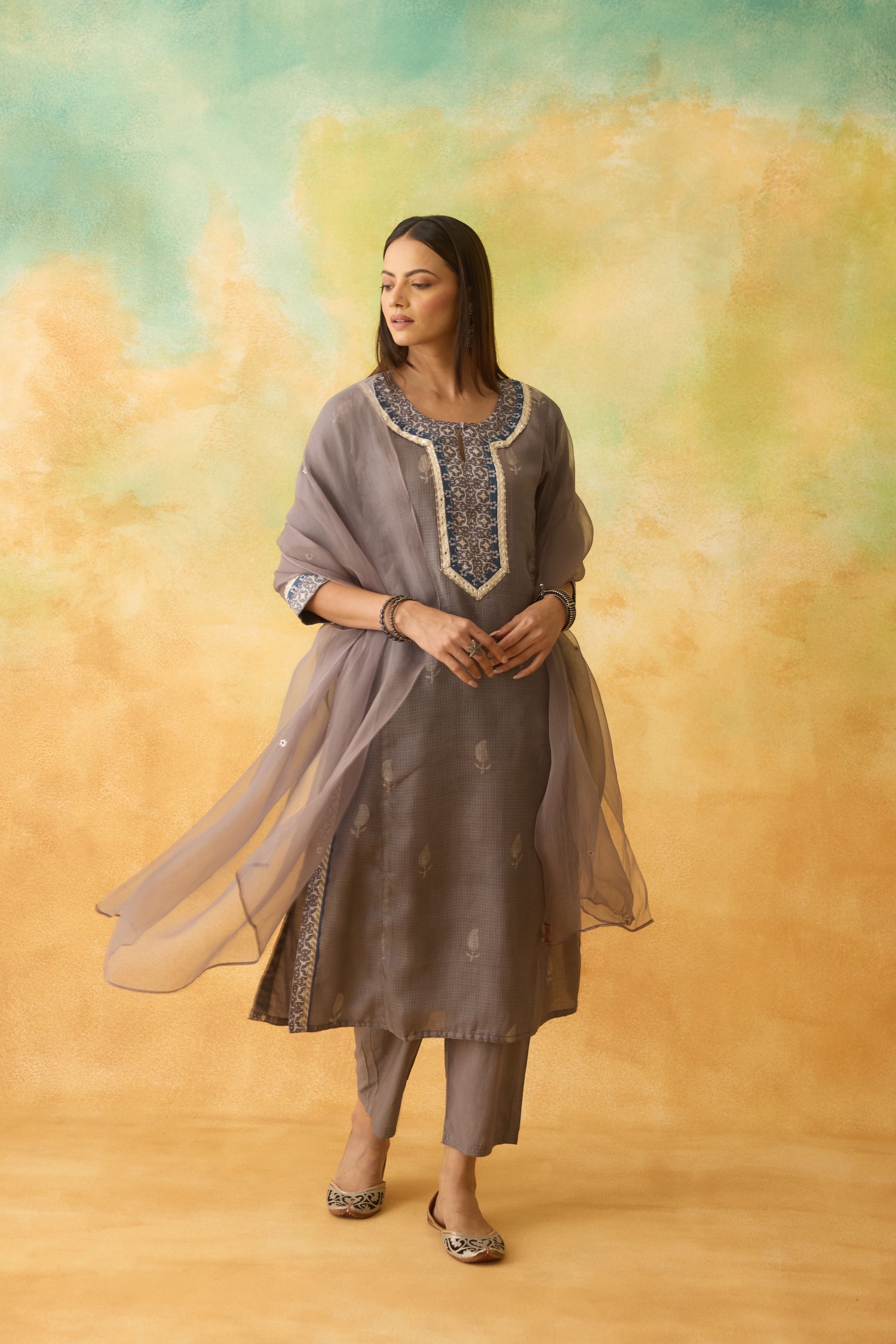 Medh Dupatta Grey (10005087256875)