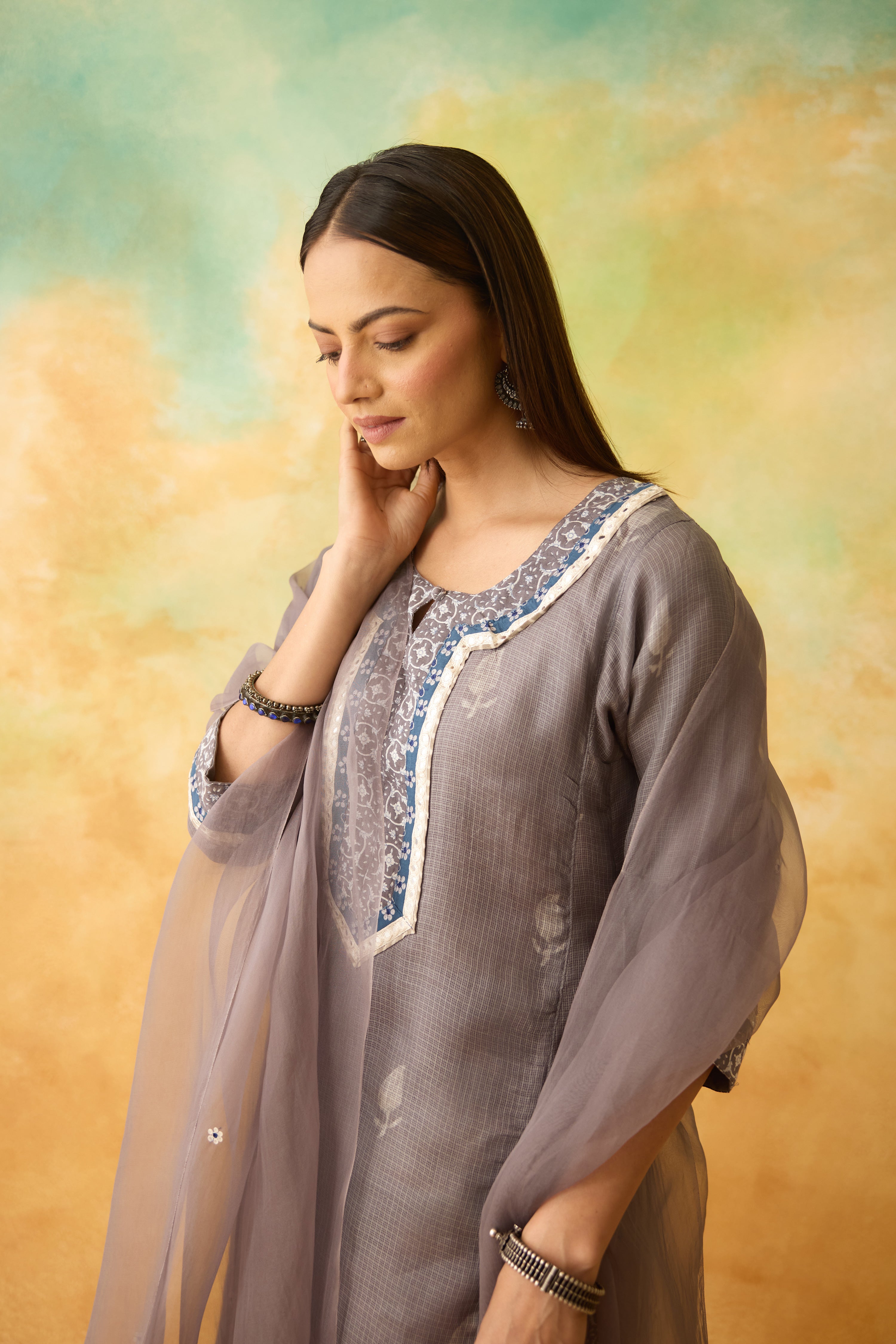 Medh Dupatta Grey (10005087256875)