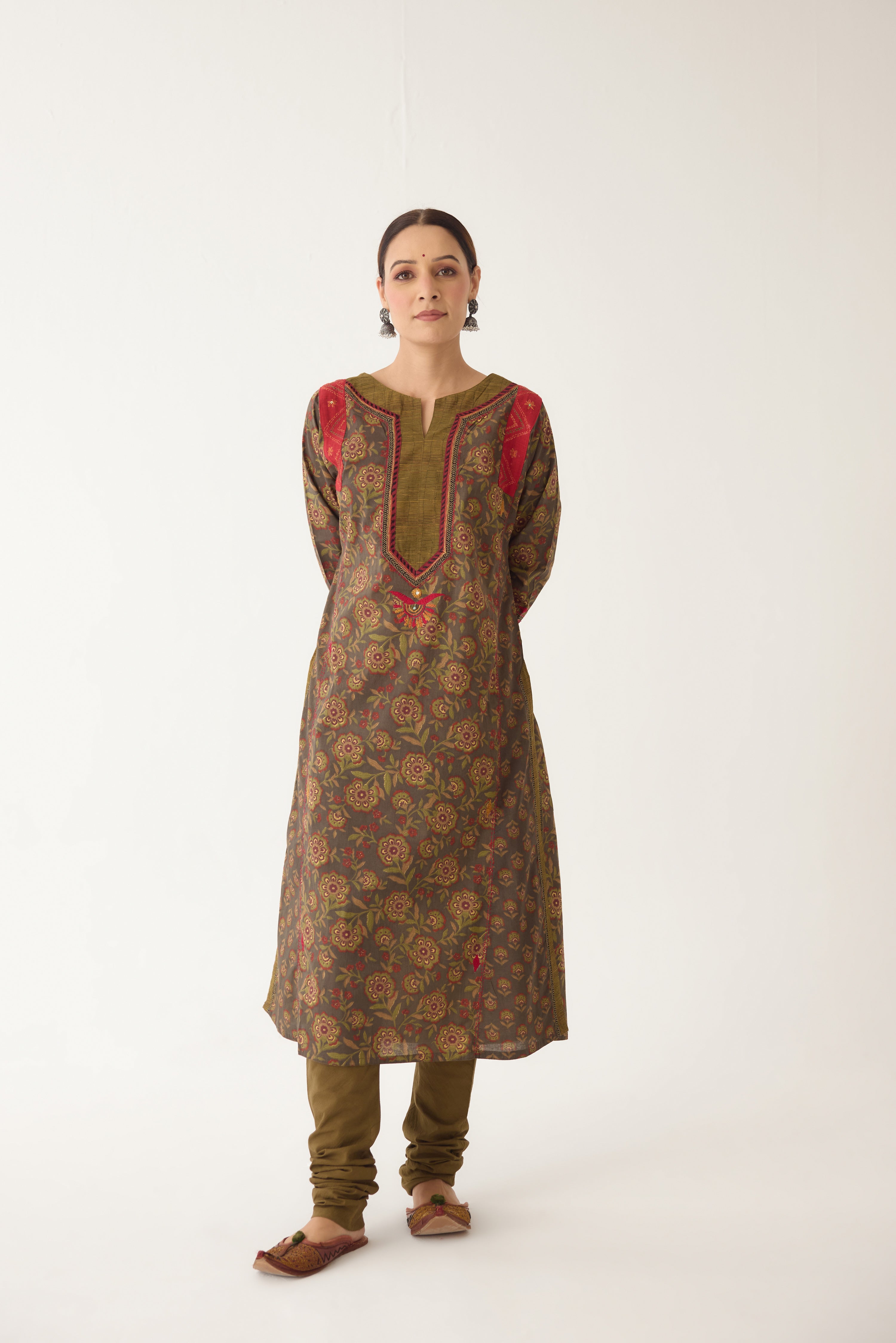 Adara Kurta Green/ Beige (Set of 3) (9996722864427)