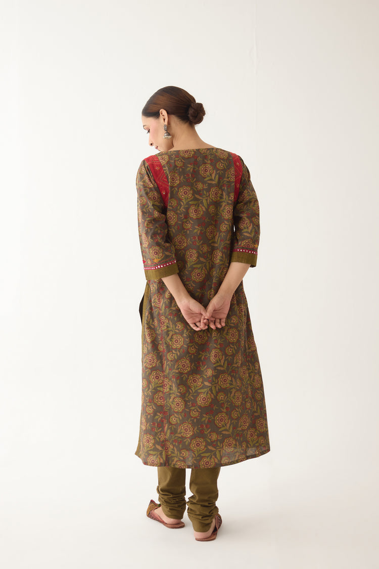 Adara Kurta Green/ Beige (Set of 3) (9996722864427)