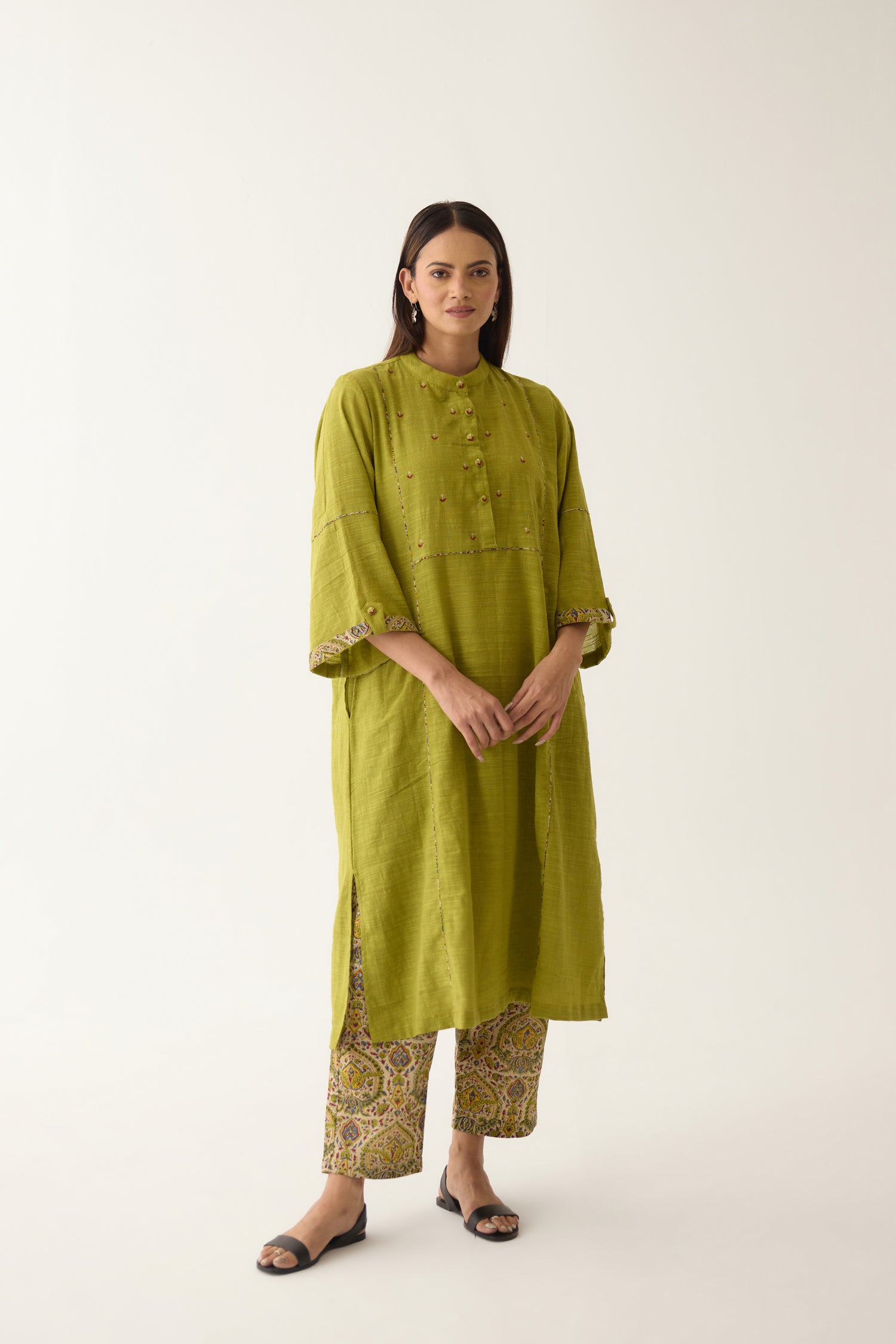 Veda Pant Printed Lime Green (10003135693099)