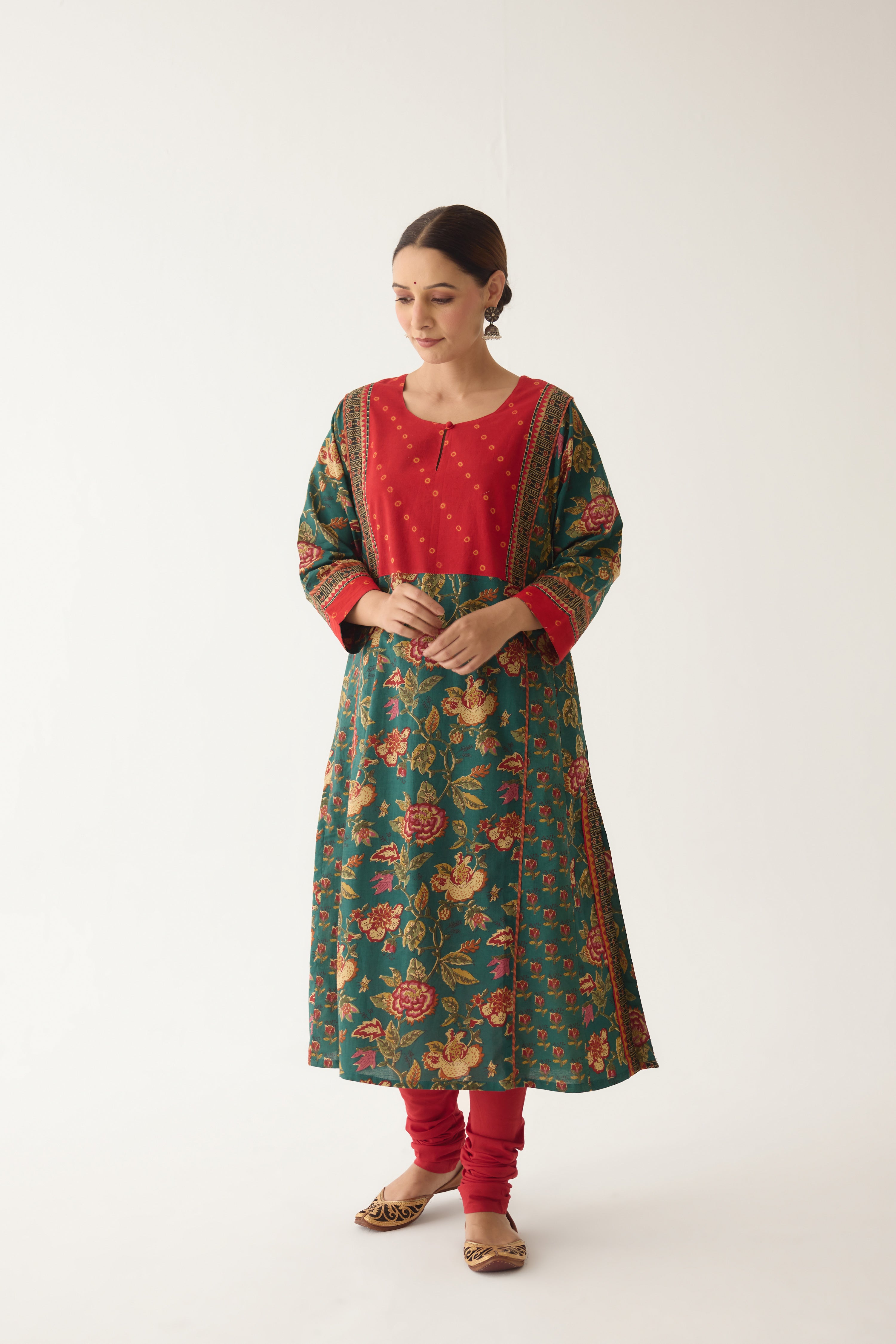 Adya Kurta Green/ Red (Set of 3) (9996981600555)