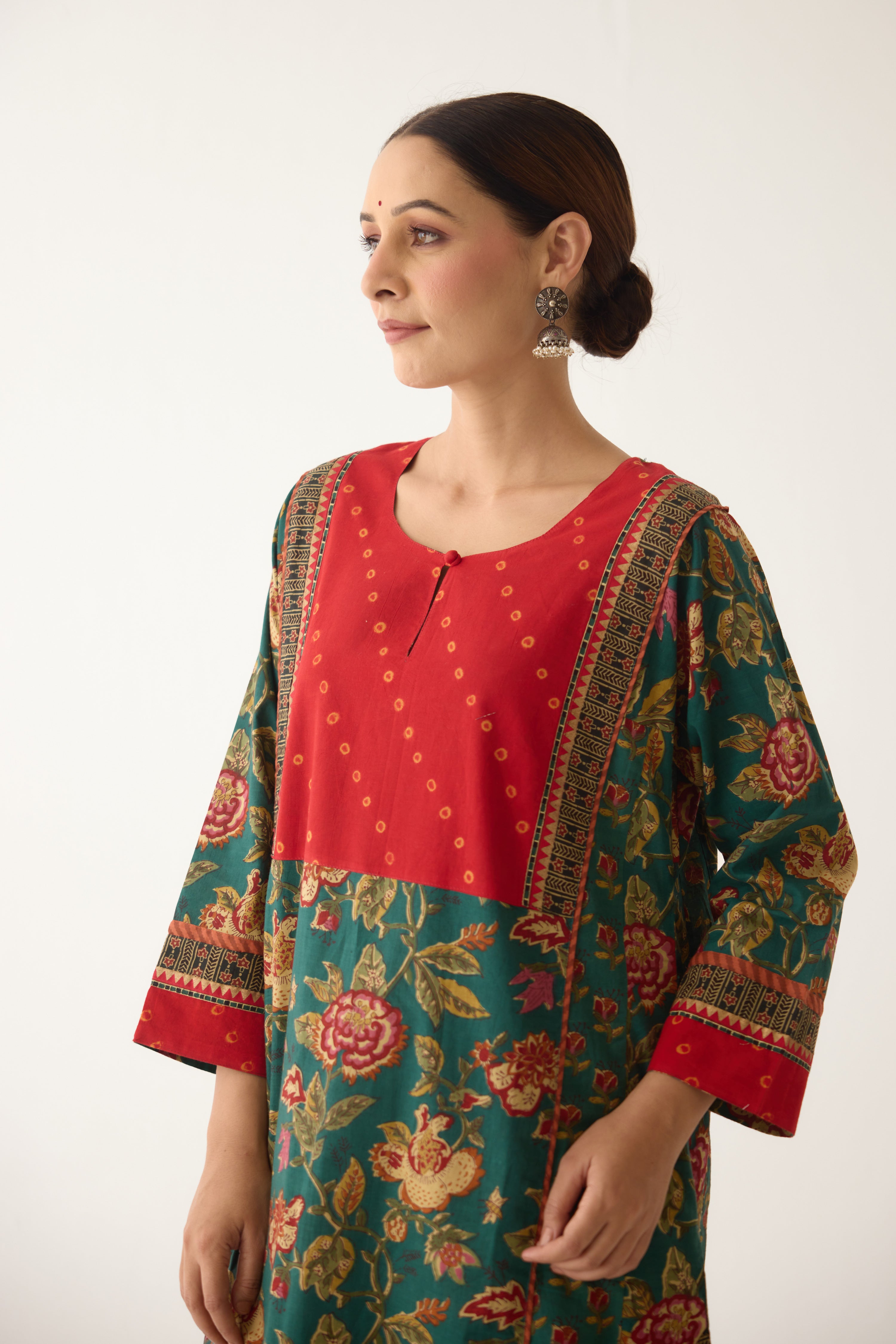 Adya Kurta Green/ Red (Set of 3) (9996981600555)