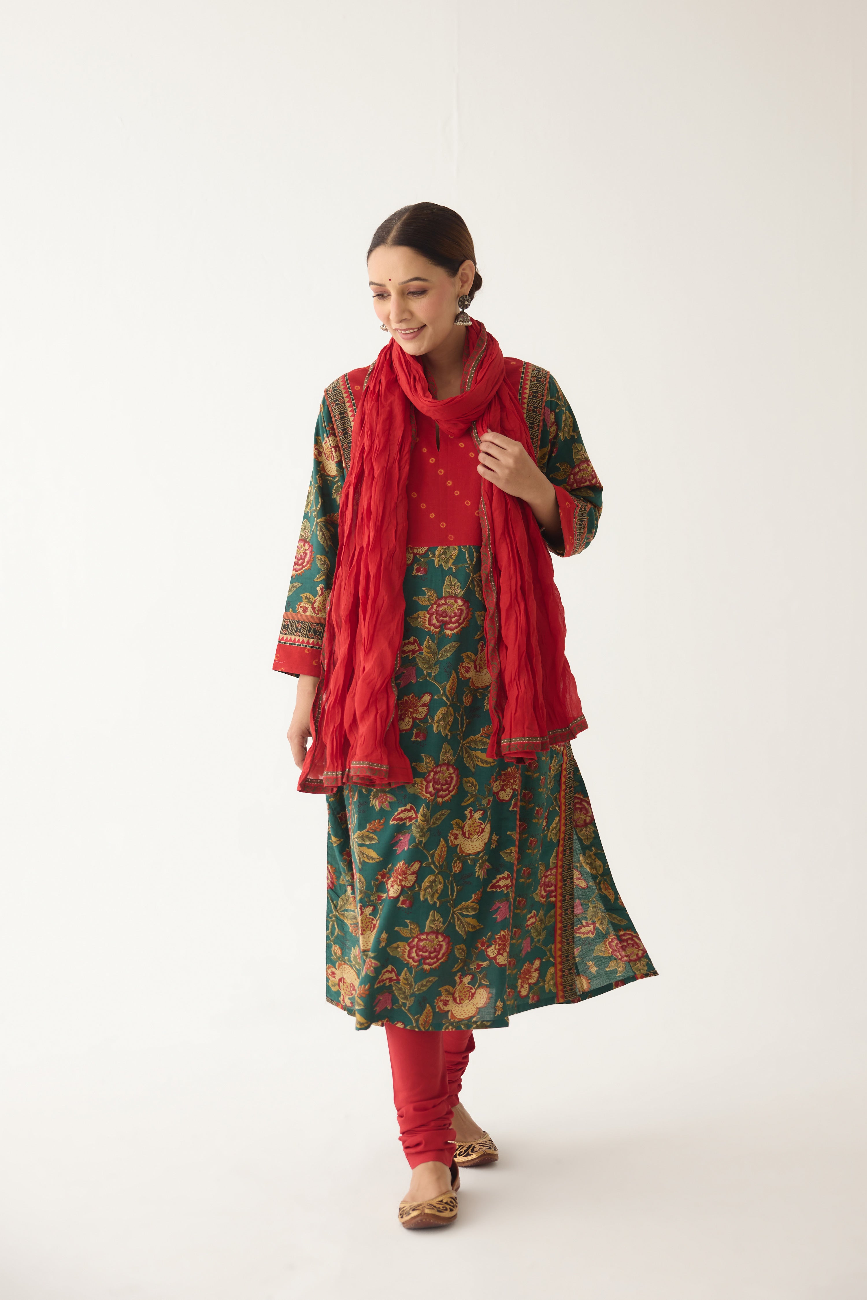 Adya Kurta Green/ Red (Set of 3) (9996981600555)
