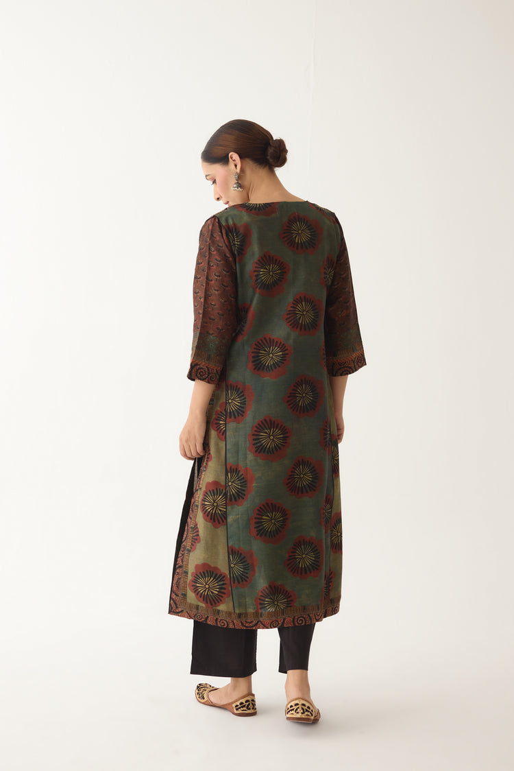 Miran Kurta Green/ Rust (Set of 2) (9997120635179)