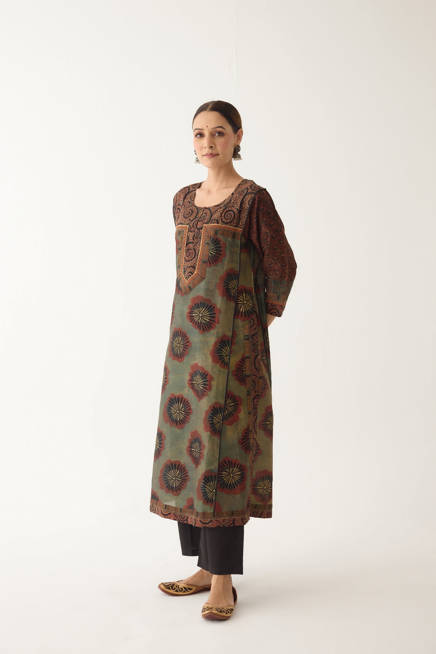 Miran Kurta Green/ Rust (Set of 2) (9997120635179)