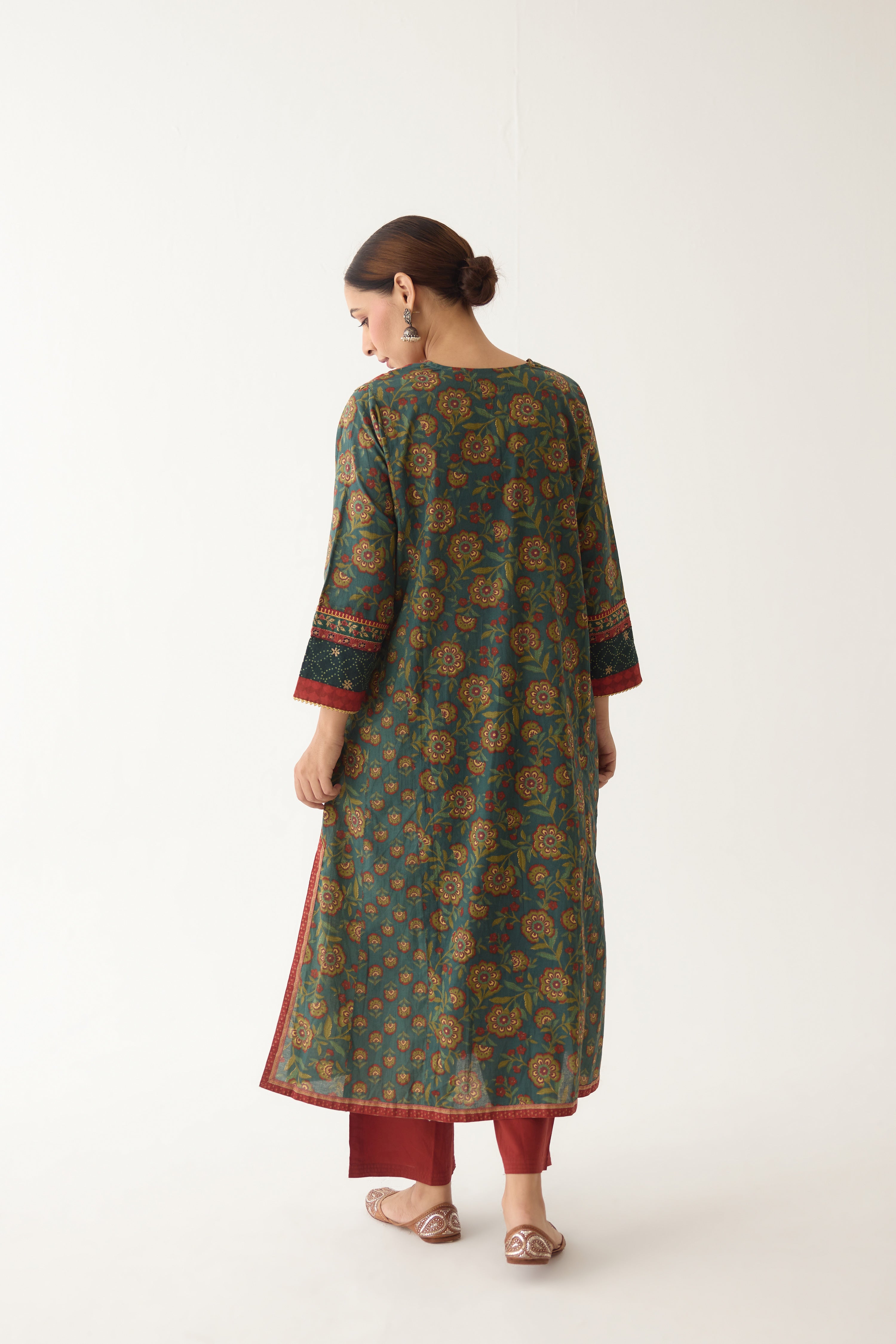 Adya Kurta Teal Green/ Maroon (Set of 3) (9996387090731)