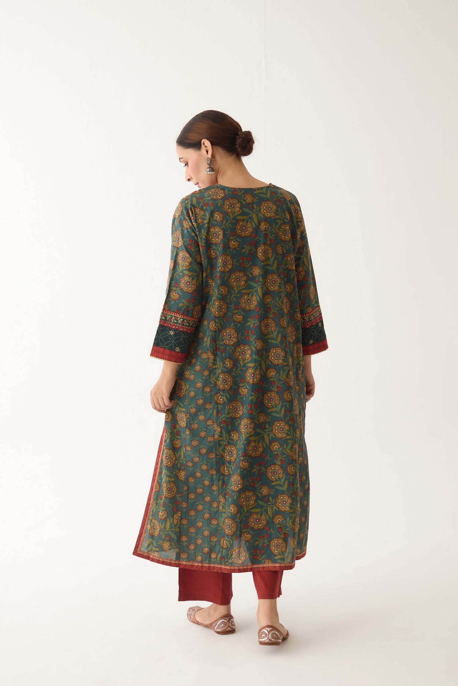 Adya Kurta Teal Green/ Maroon (Set of 3) (9996387090731)