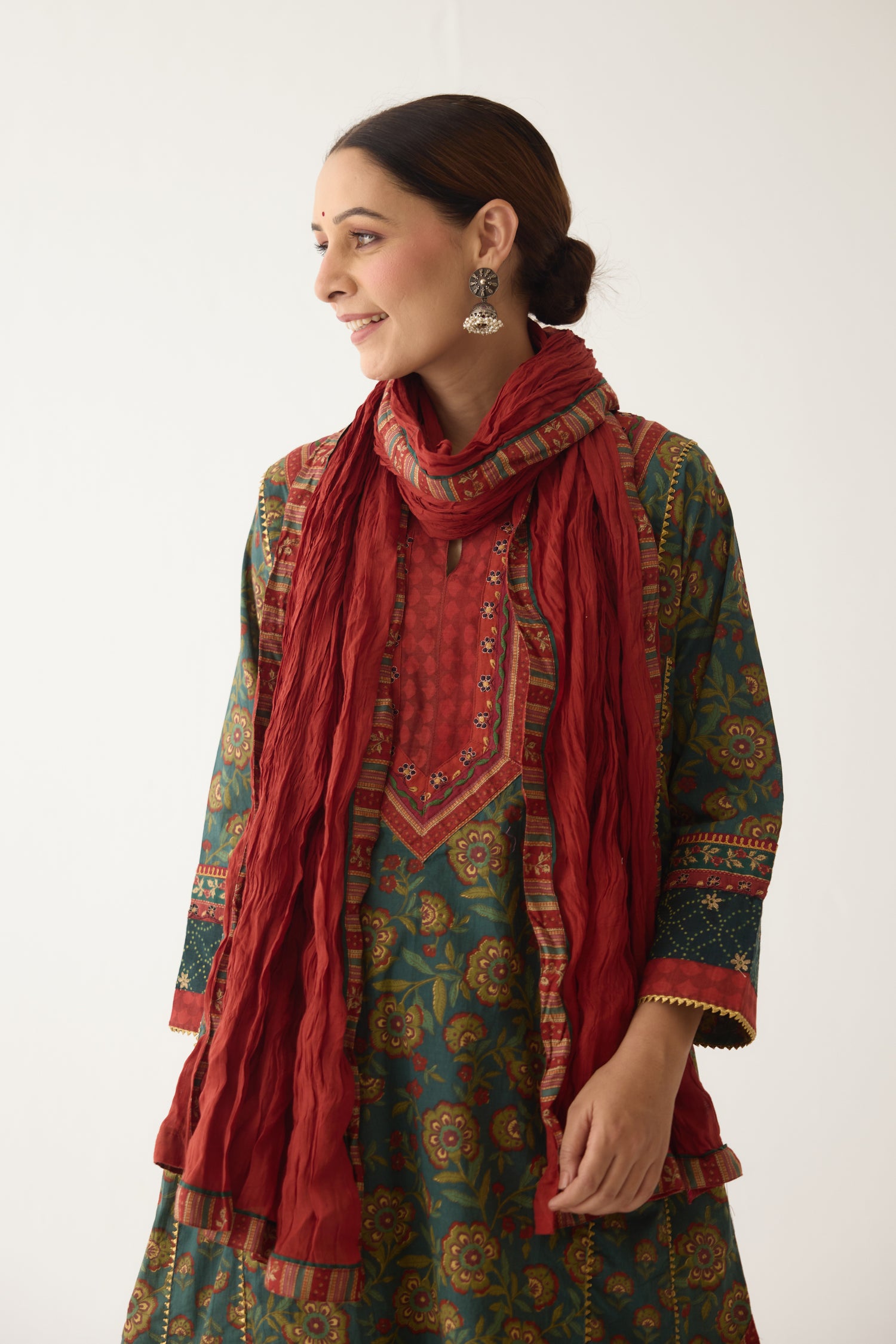 Adya Kurta Teal Green/ Maroon (Set of 3) (9996387090731)