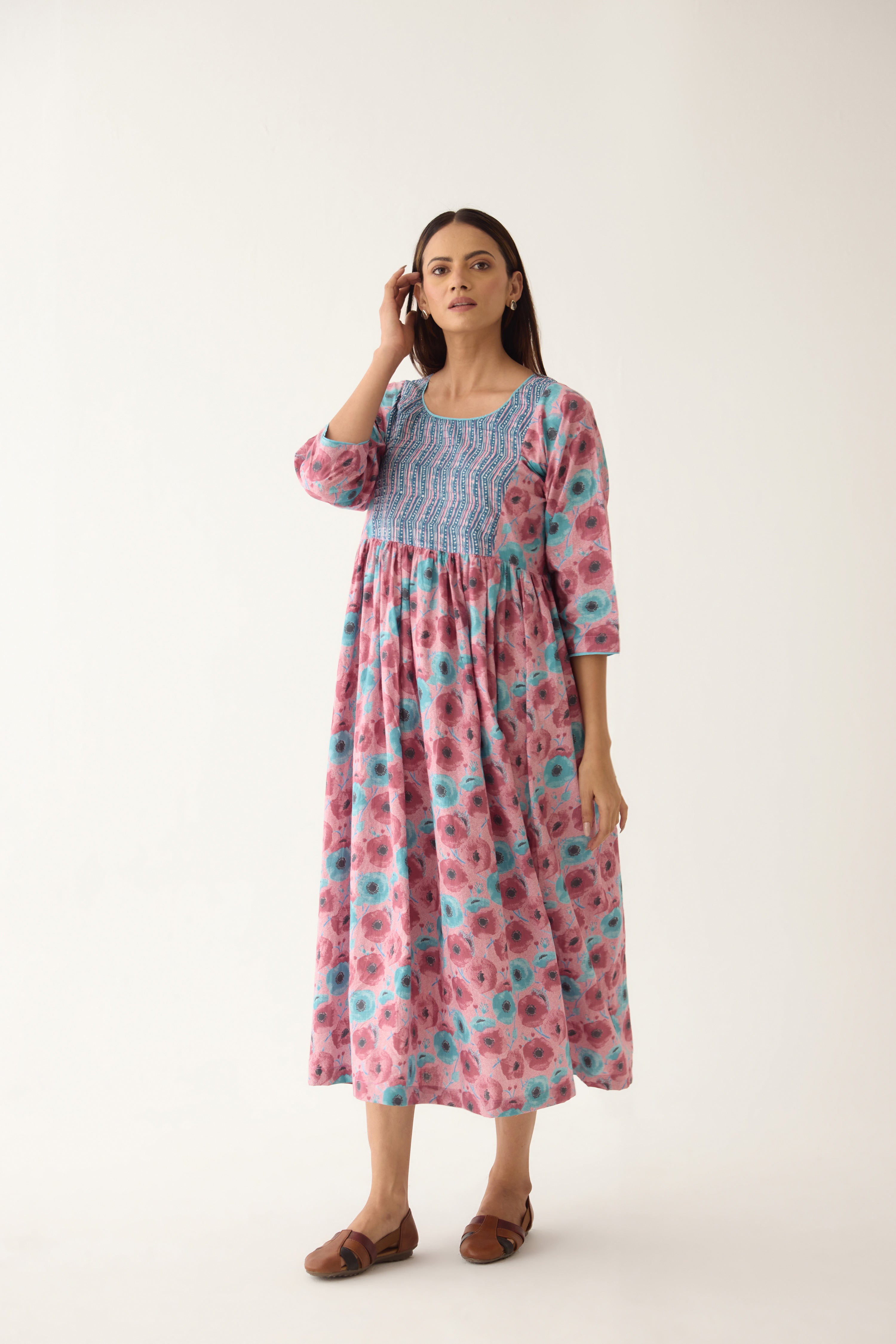 Samara Dress Pink Blue (10003785449771)