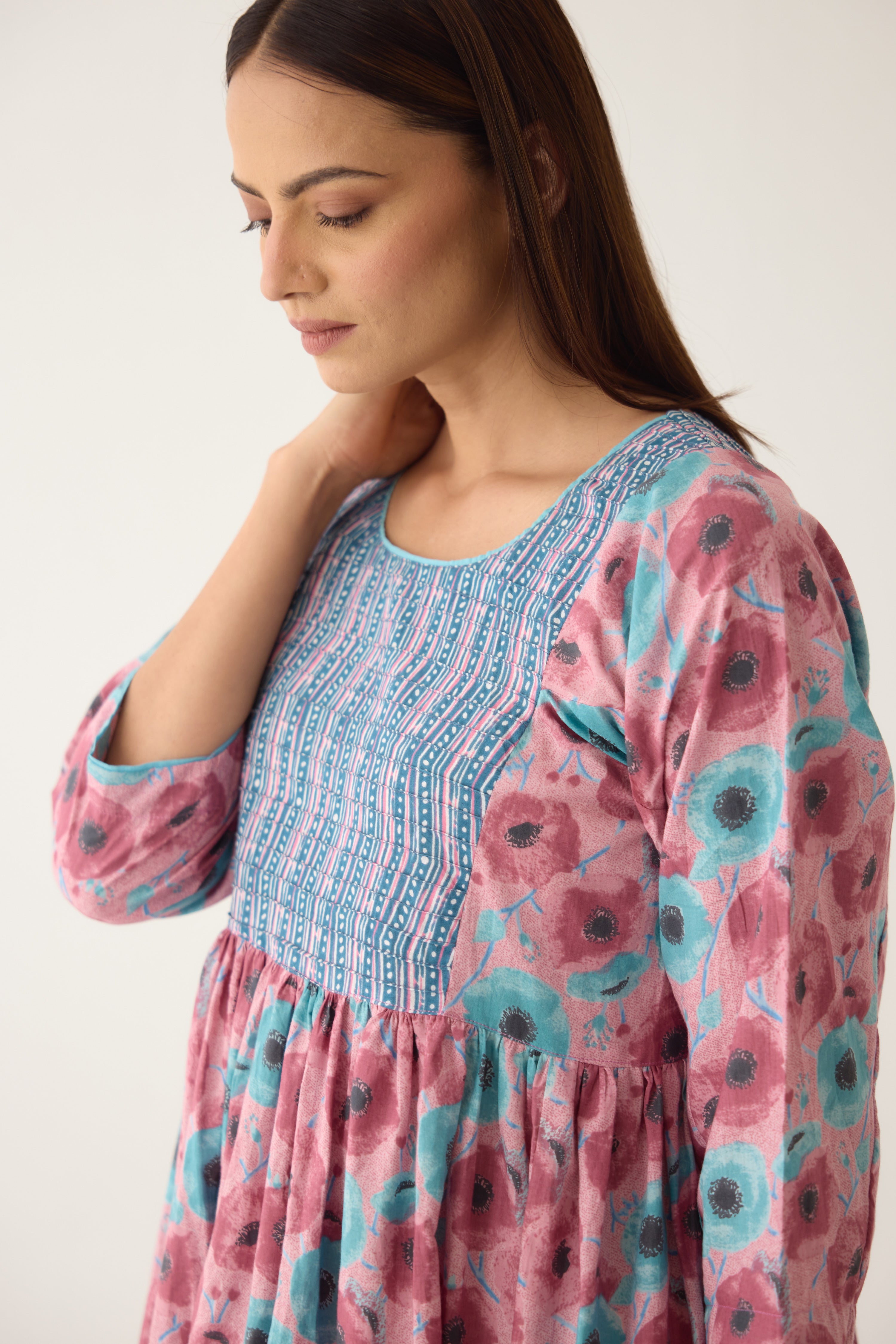 Samara Dress Pink Blue (10003785449771)