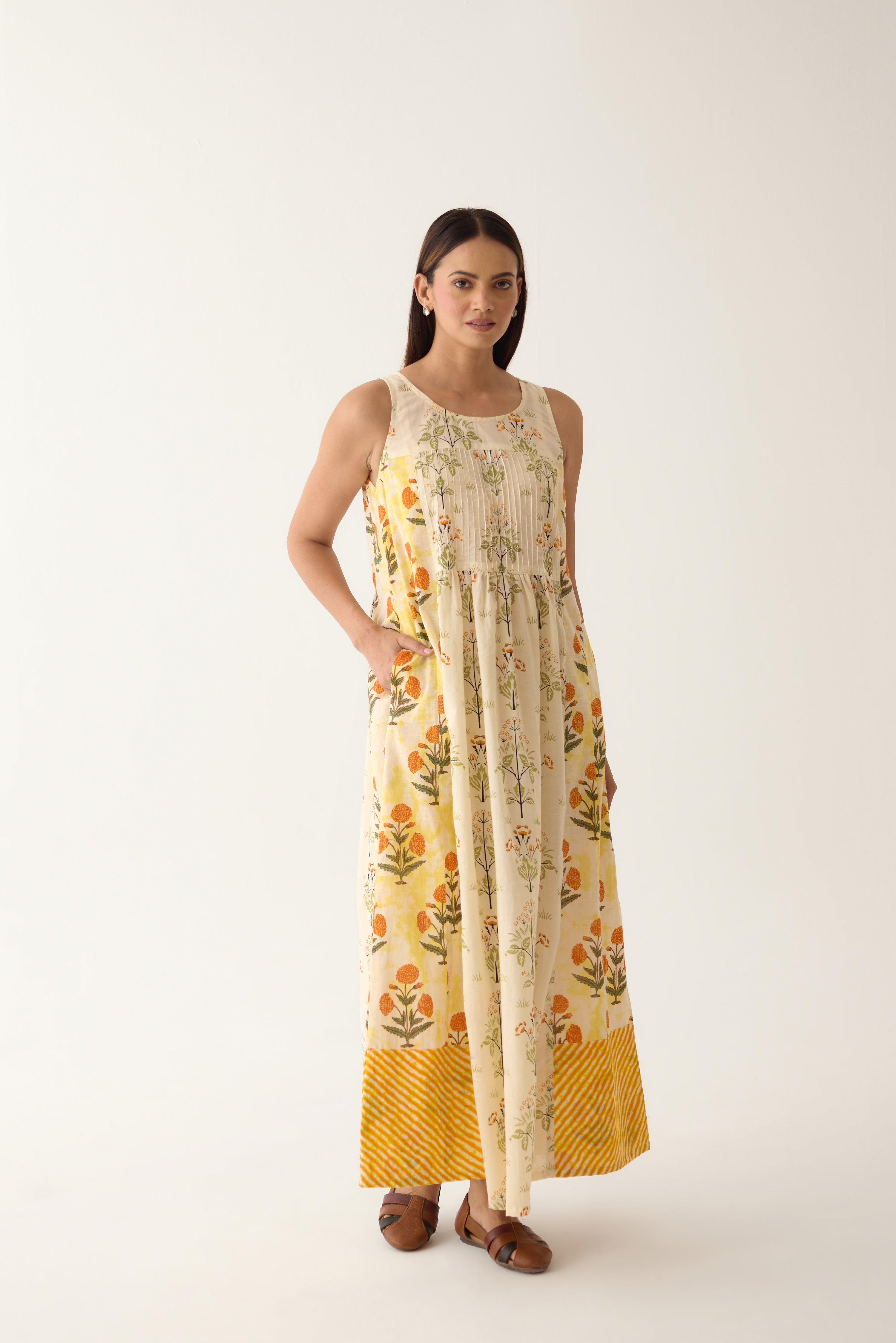 Meera Dress Off White Yellow (10003780862251)